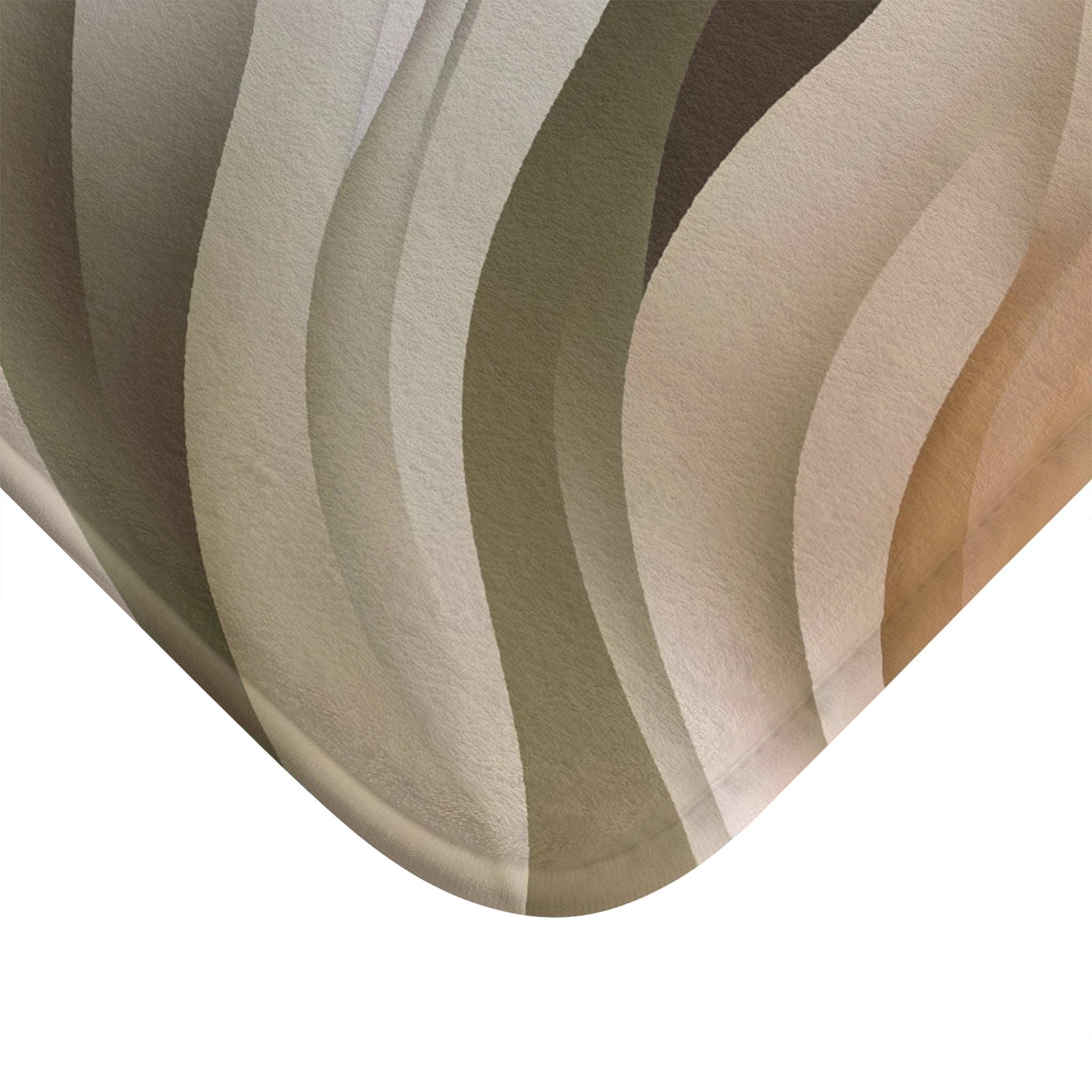 Abstract Bath Mat | Green White Grey Waves Kitchen Mat