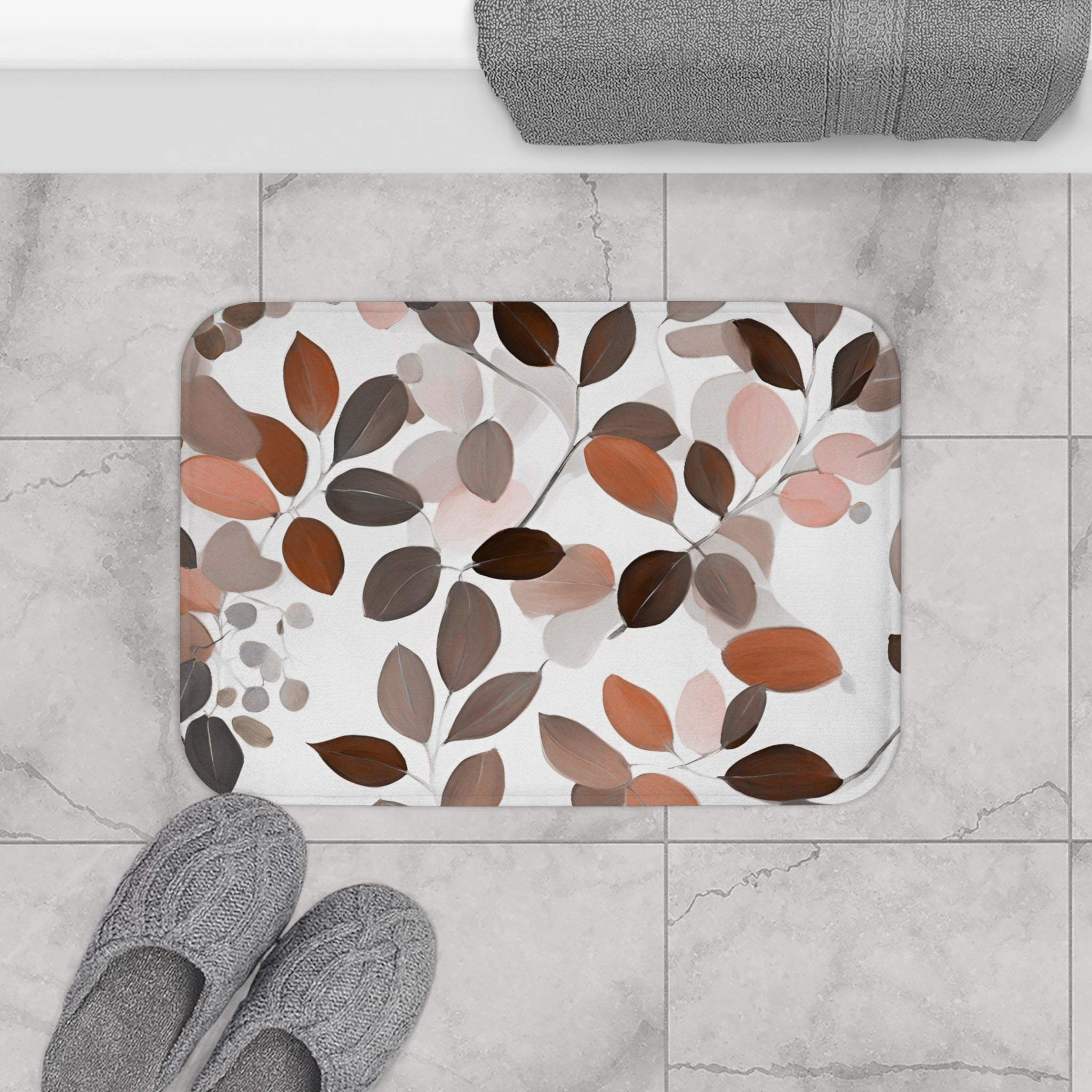 Autumn Leaves Bath Mat | Fall Colorful Kitchen Mat