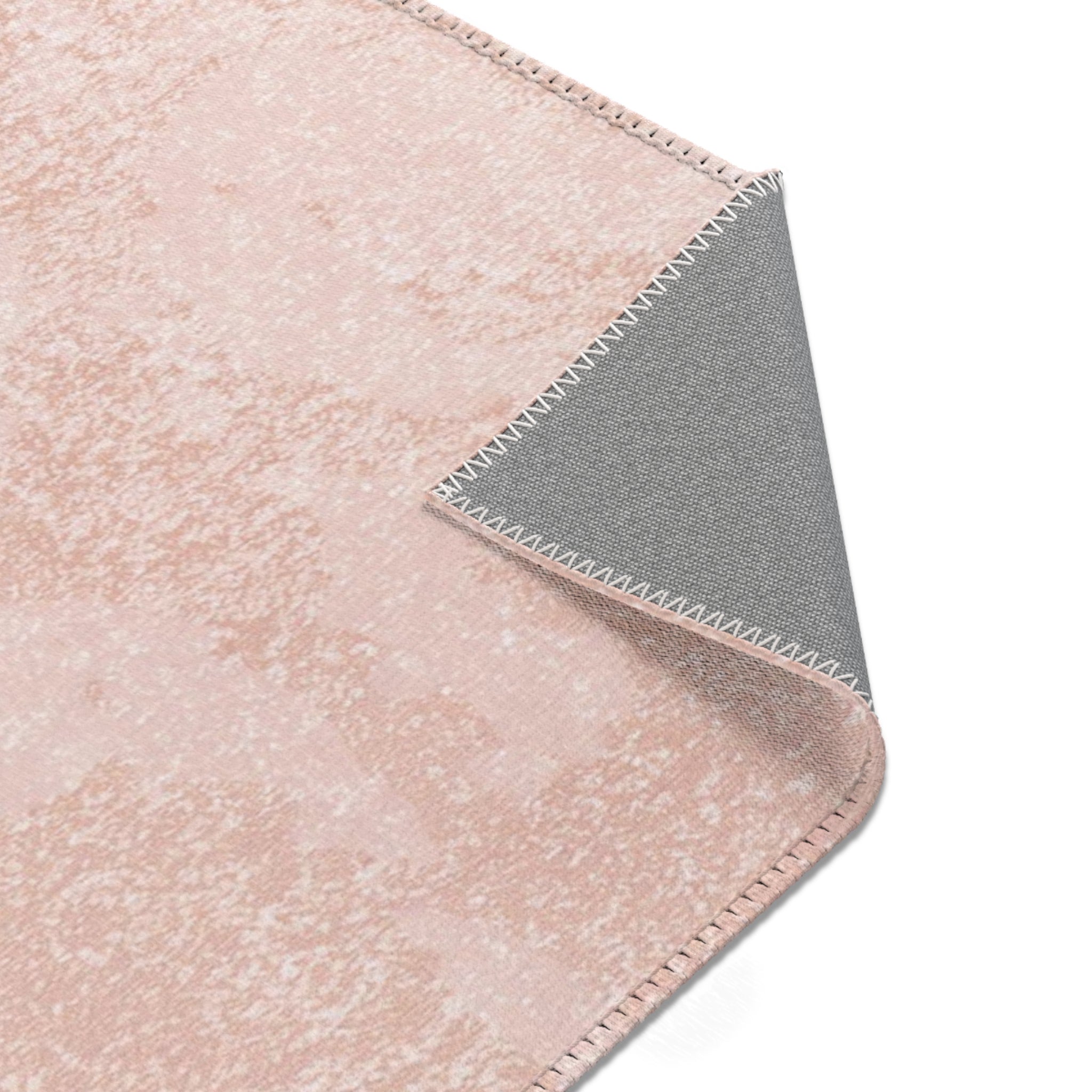Abstract Boho Rectangle Area Rug | Modern Blush Pink, black