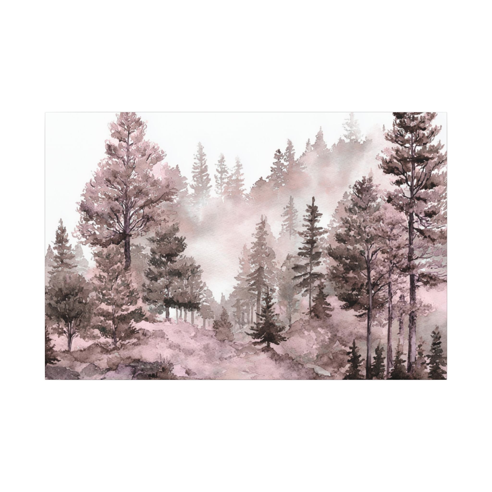 Canvas Wall Art | Pink Nature, Forest Wall Artwork