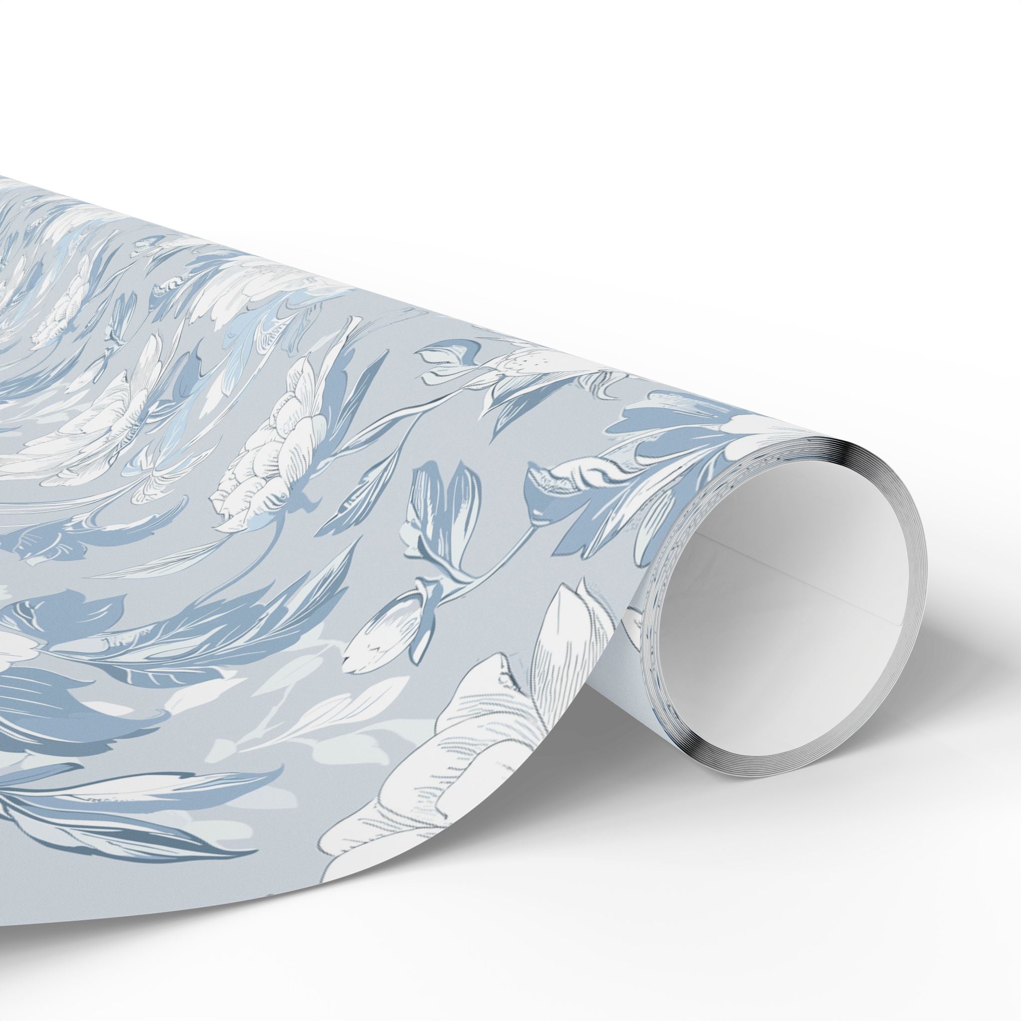 Floral Wrapping Papers, Light Blue Botanical Gift Wrapping for the Holidays, Birthdays