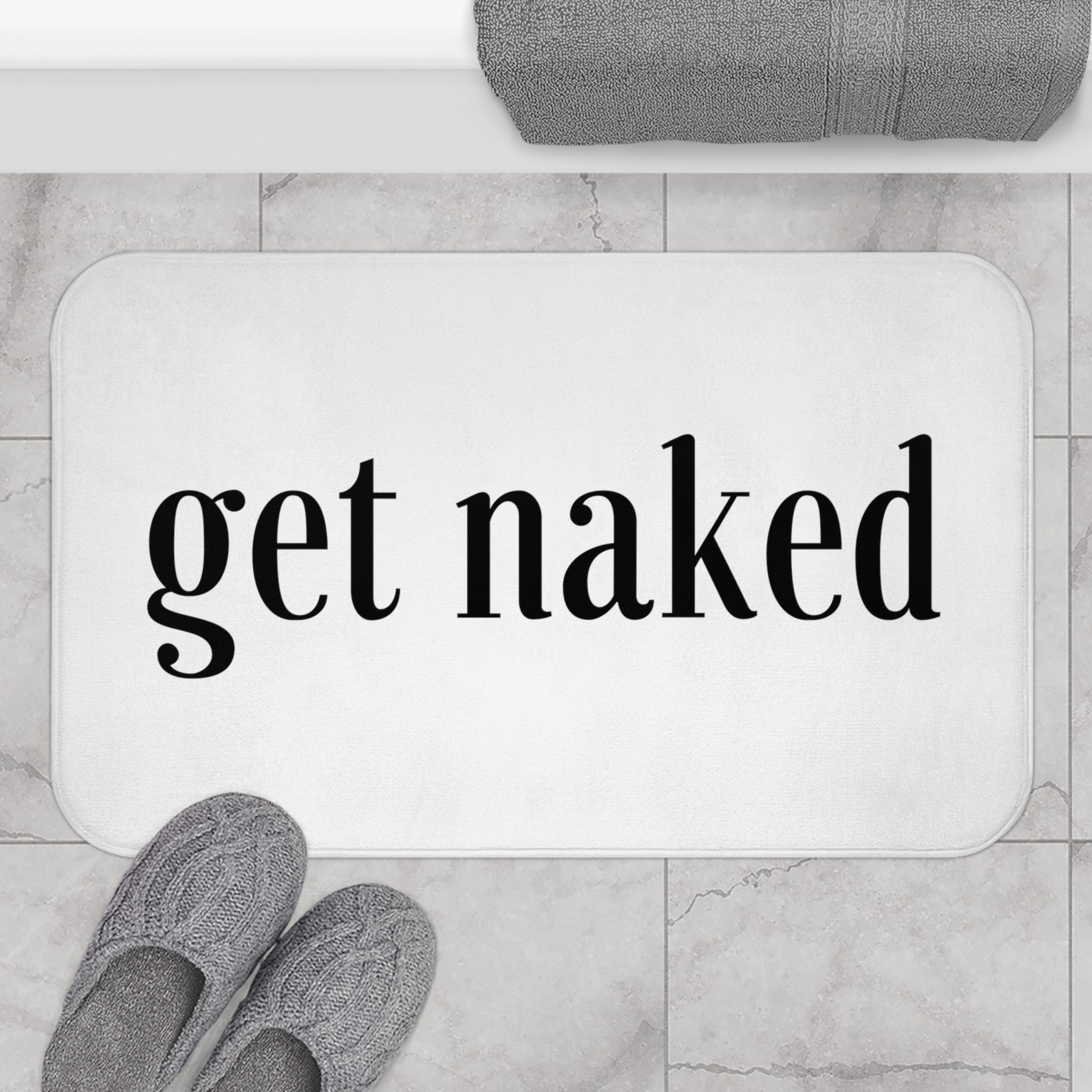 Get Naked Bath Mat | White Black