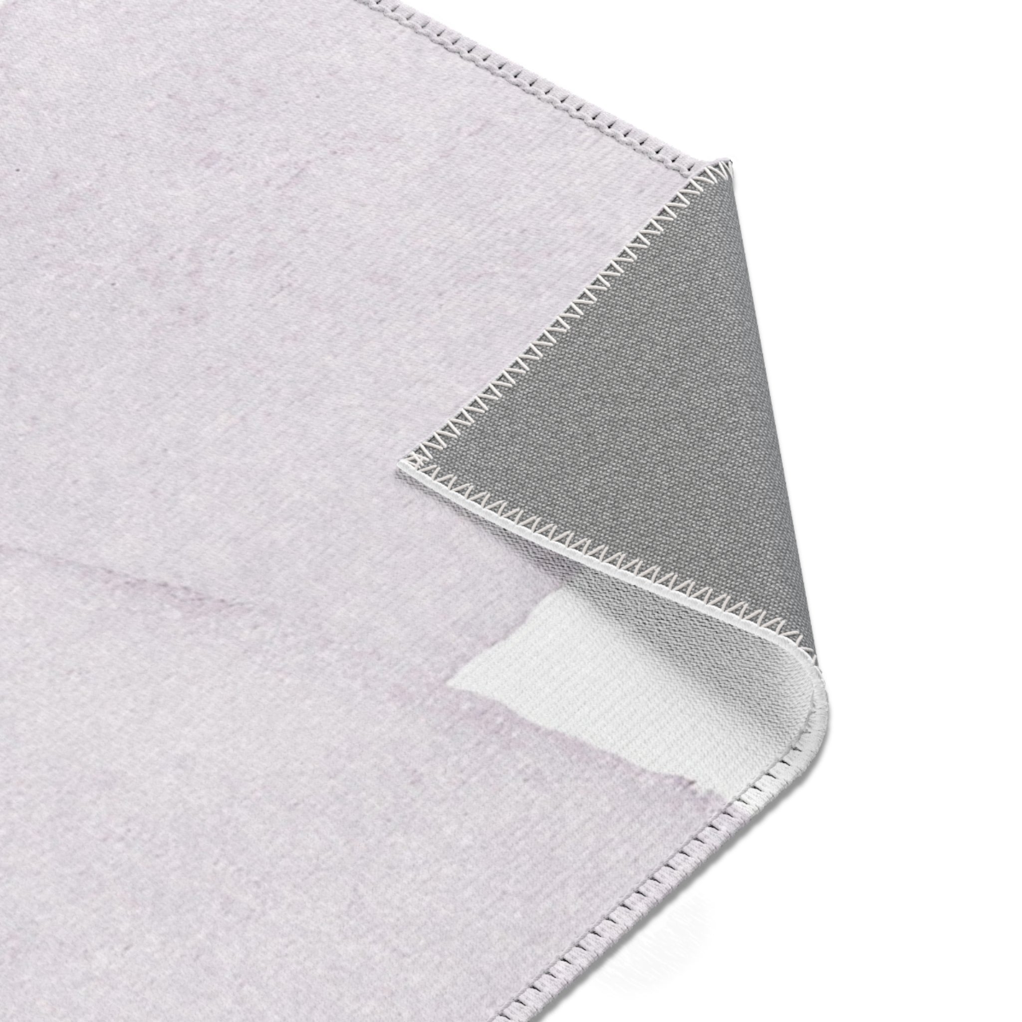 Abstract Large Area Rug | Modern Lavender Leaves Watercolor Rug