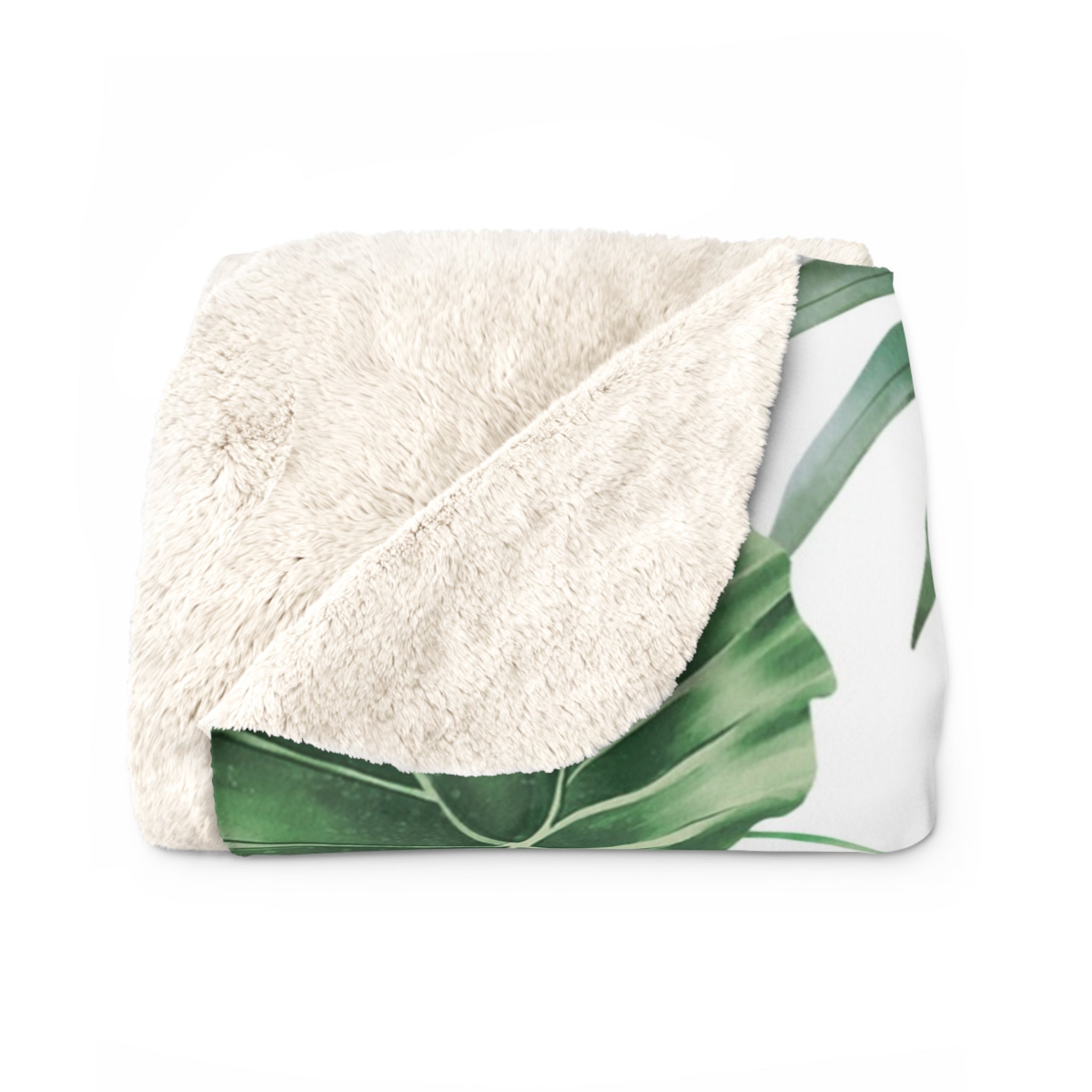 Floral Throw Blanket | Jungle Monstera Palm Leaves
