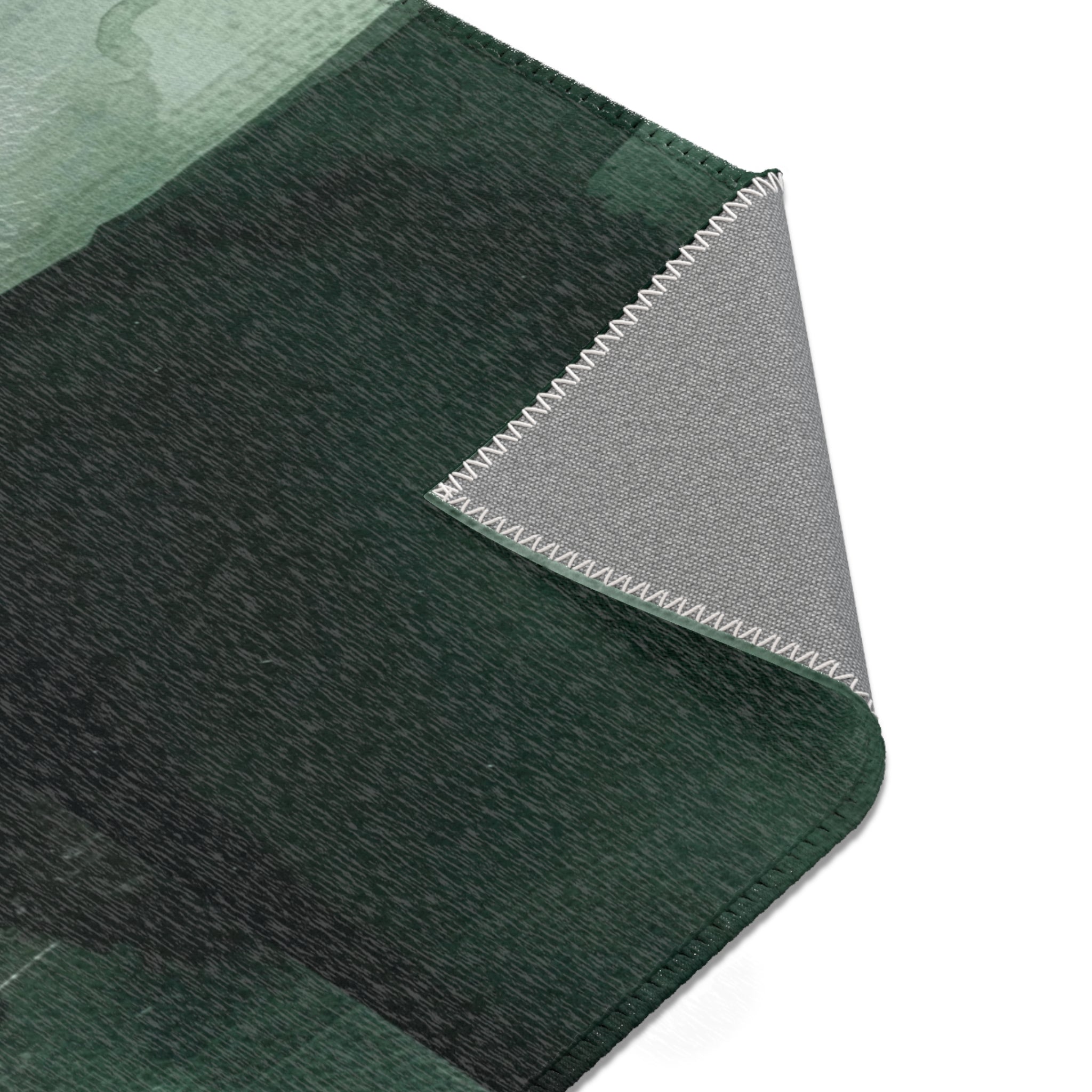 Abstract Large Area Rug | Modern Forest Sage Green Beige Watercolor Rug