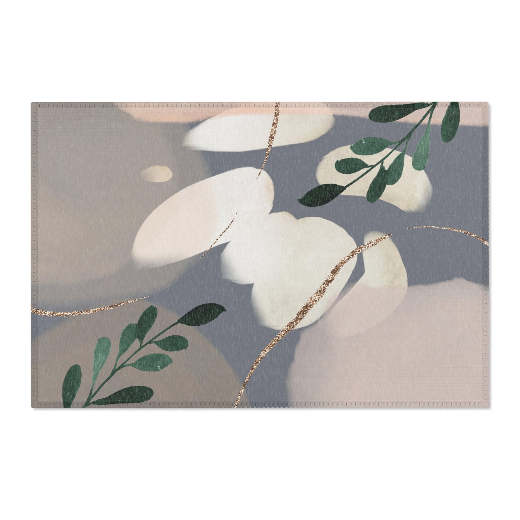 Abstract Area Rug | Earthy Grey Beige Watercolor Artsy Rug