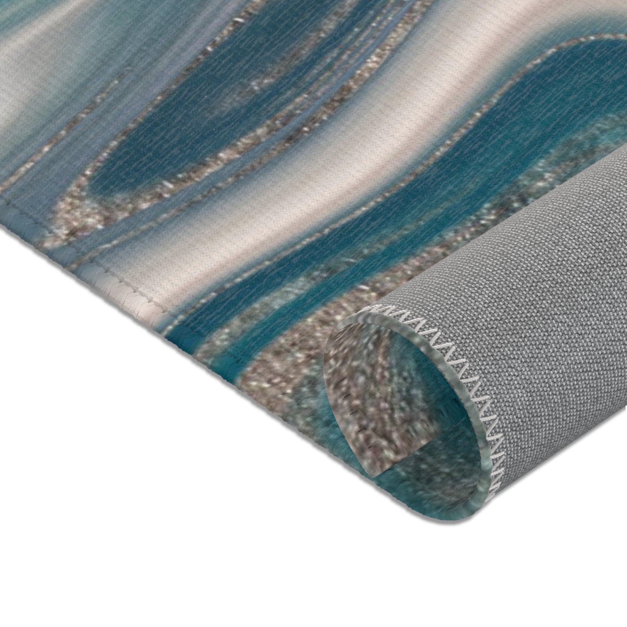 Abstract Large Area Rug | Modern Rug, Teal Sage Green