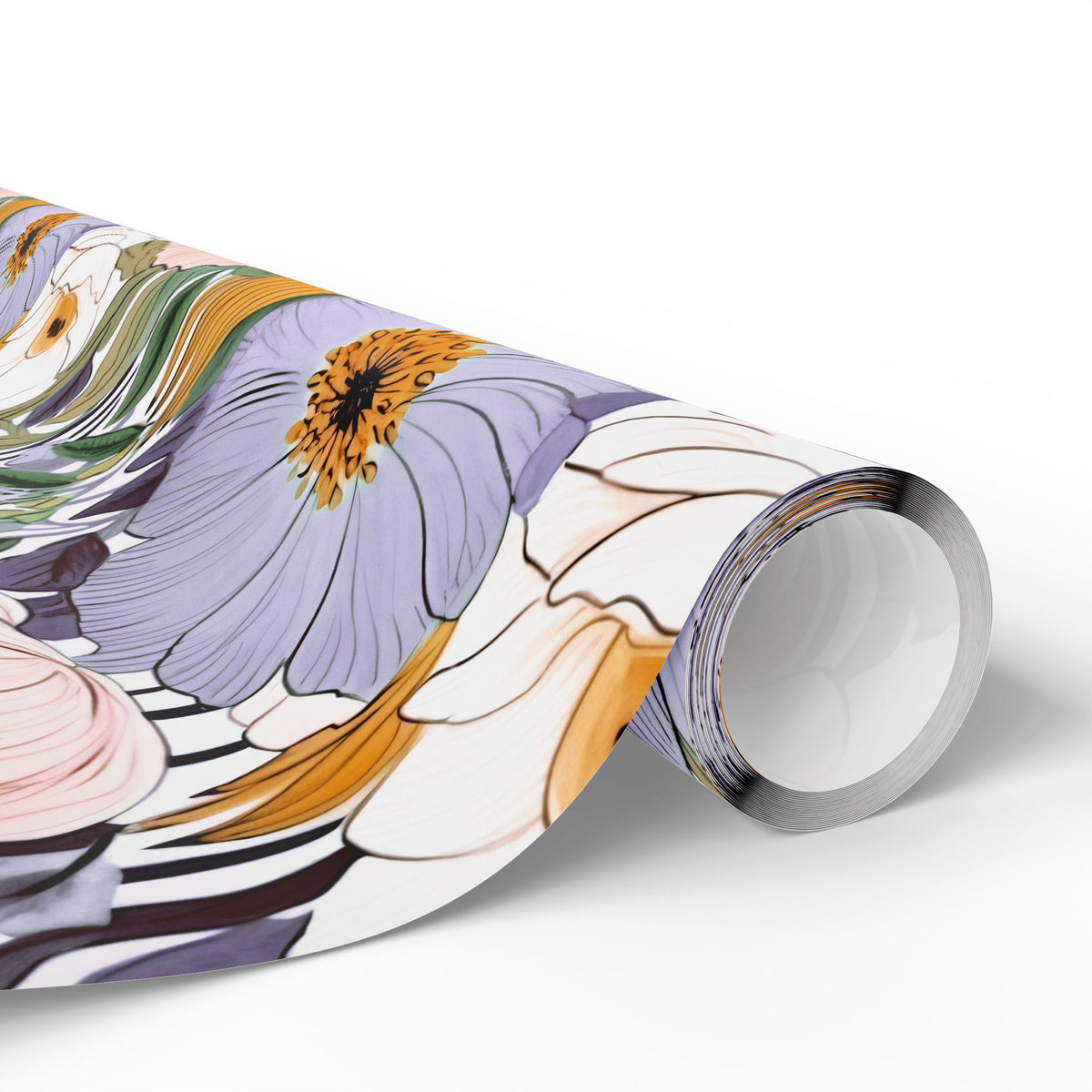 Lilac Peach Garden Blossom Wrapping Paper, Floral Gift Wrap