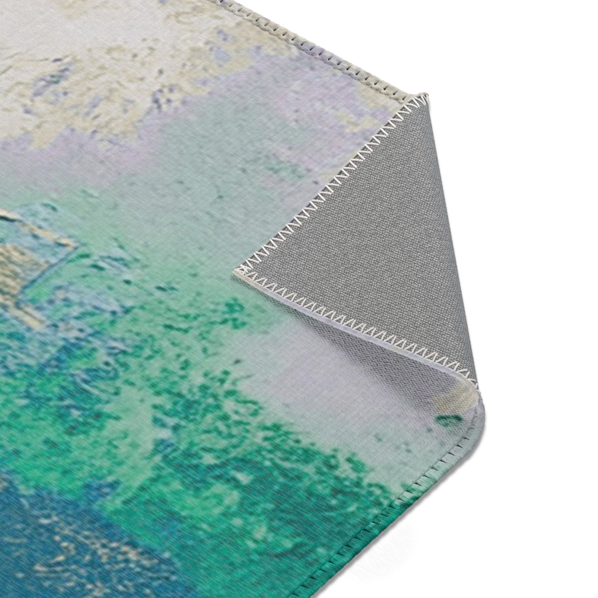 Abstract Ombre Area Rug | Green Watercolor Artsy Rug
