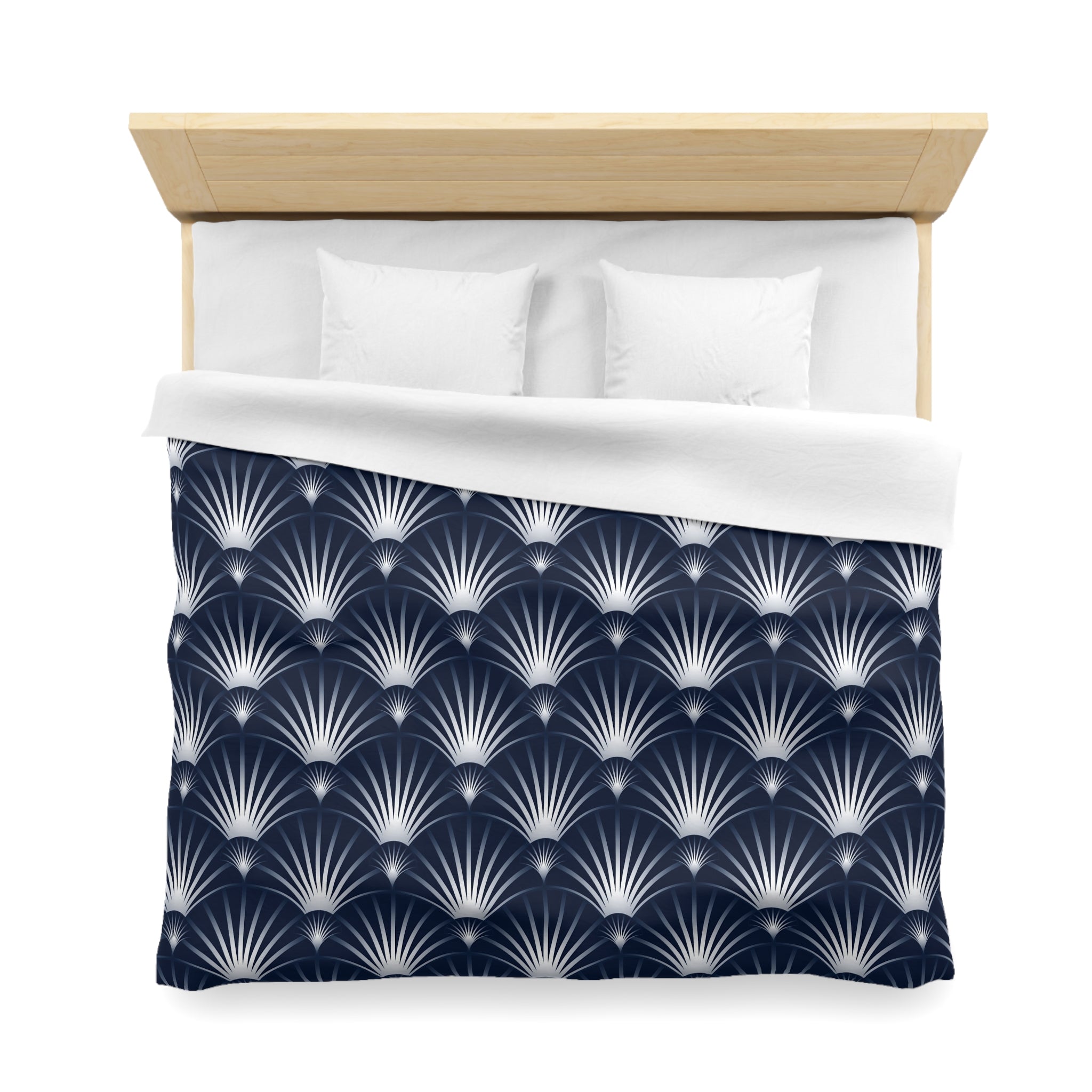 Art Deco Duvet, Pillow Cover | Navy Blue Art Nouveau Bedroom Decor