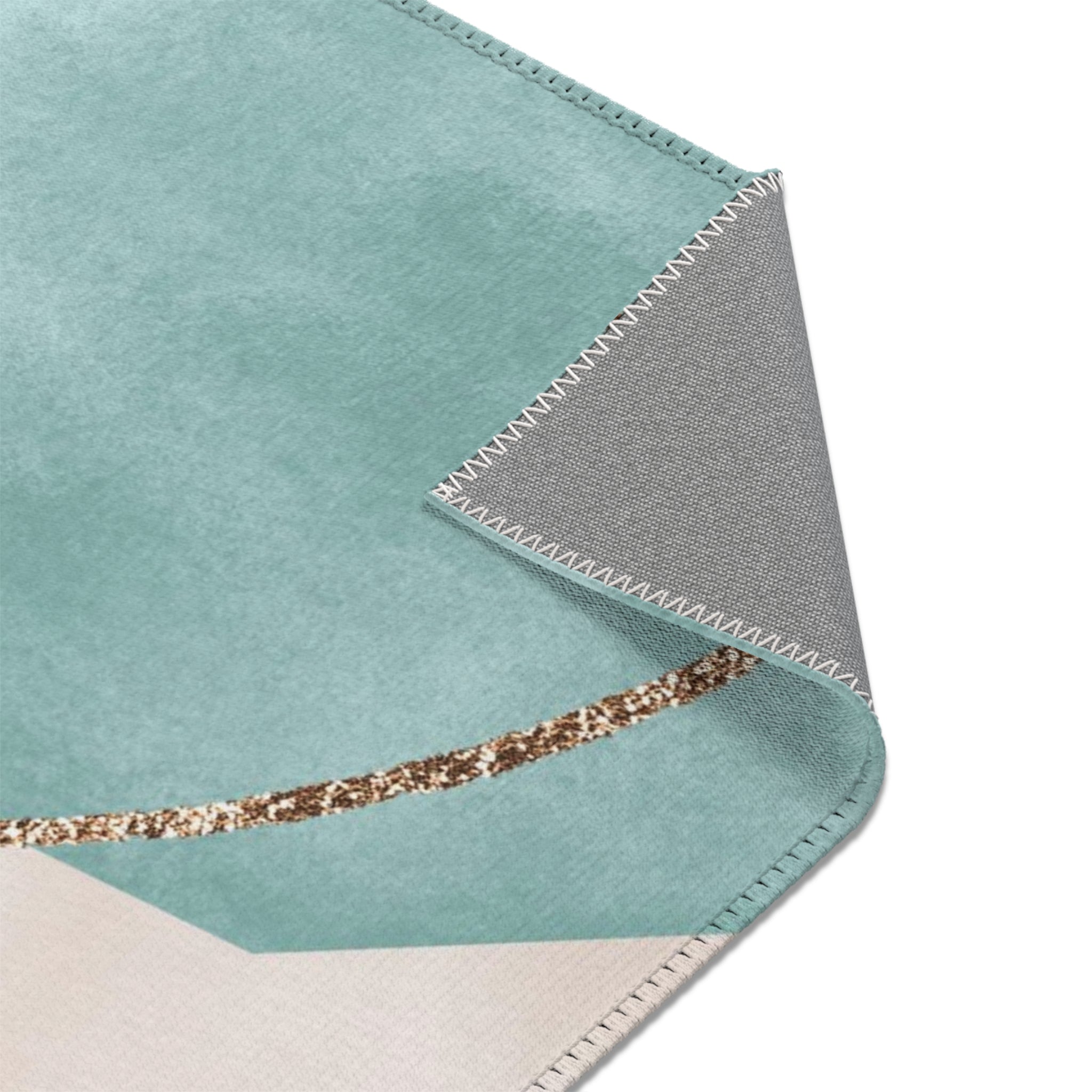 Abstract Boho Area Rug | Teal Pastel Pink Beige Minimalist