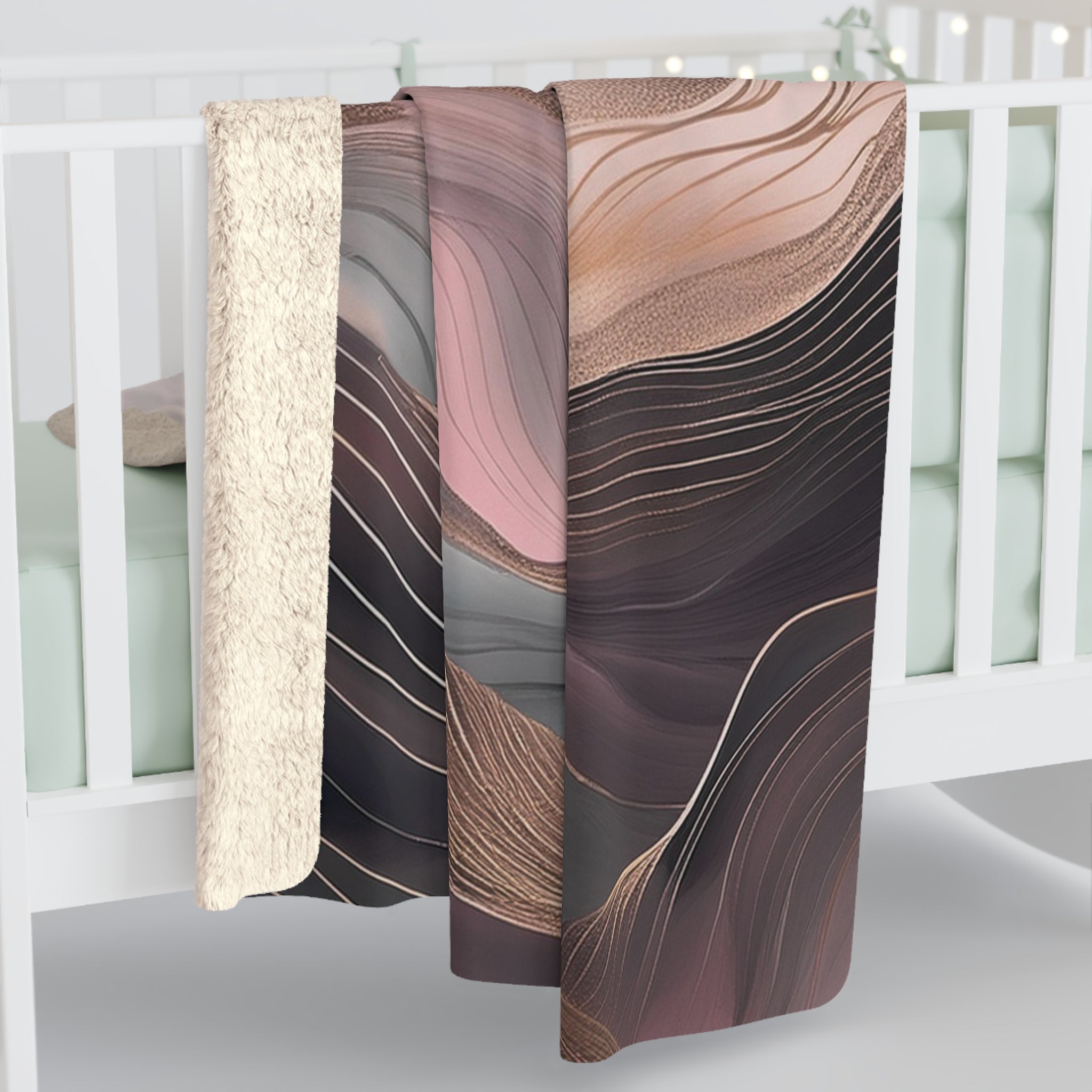 Boho Throw Blanket | Mauve Pink Grey Beige Moon