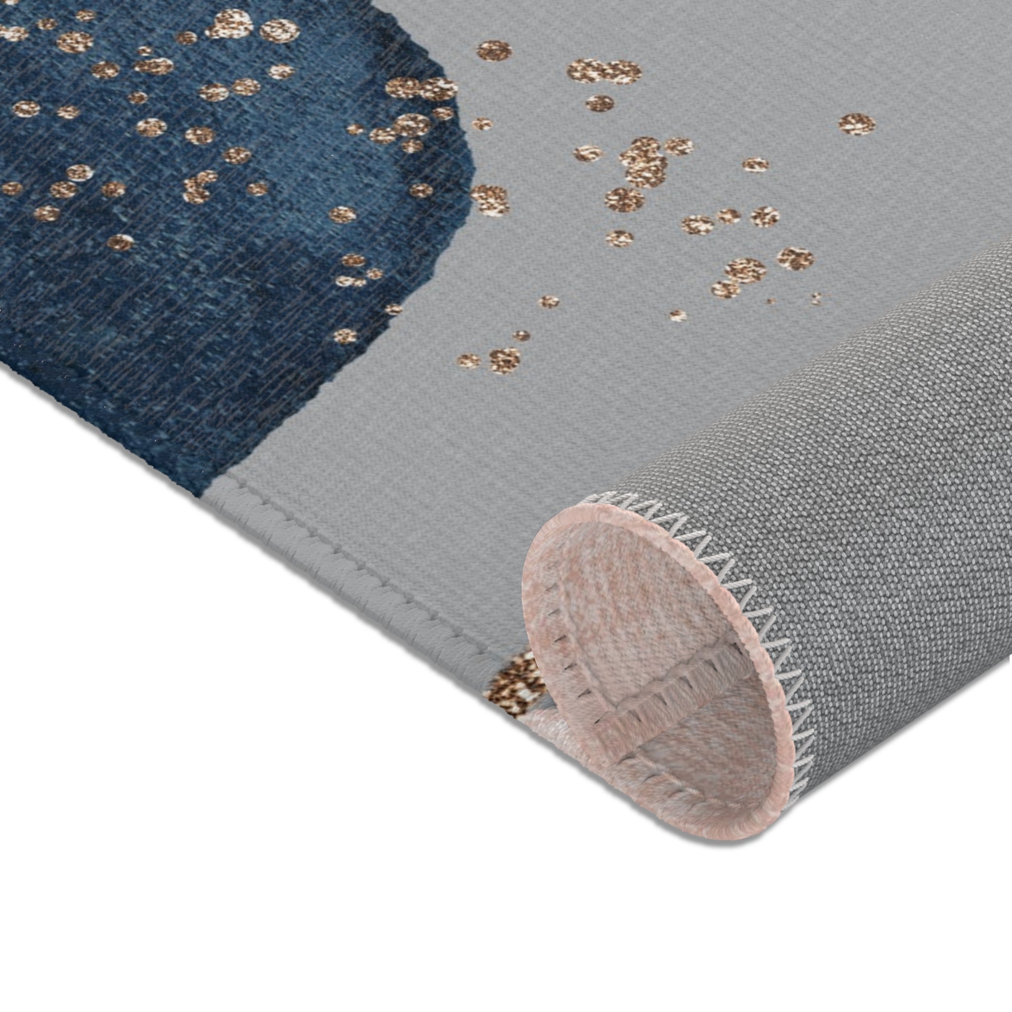 Abstract Area Rug | Watercolor Grey Blush Pink, Blue