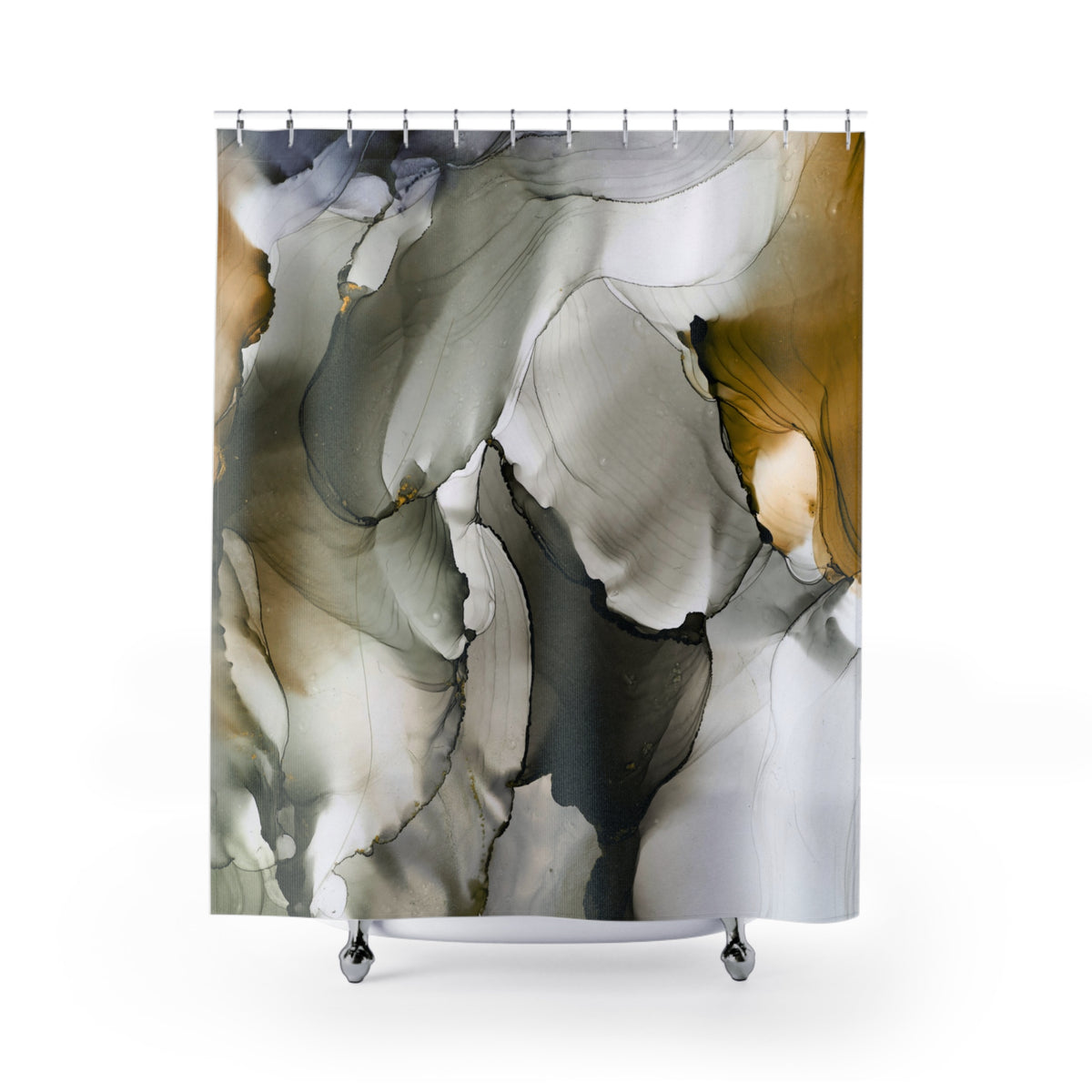 abstract art with a mix of gray, brown, and white colors, creating a visually striking and dynamic composition.
