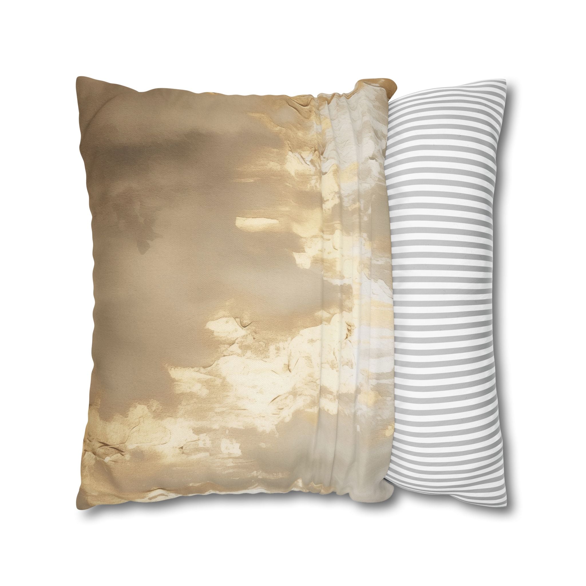 Abstract Pillow Cover | Beige Muted Gold Ombre