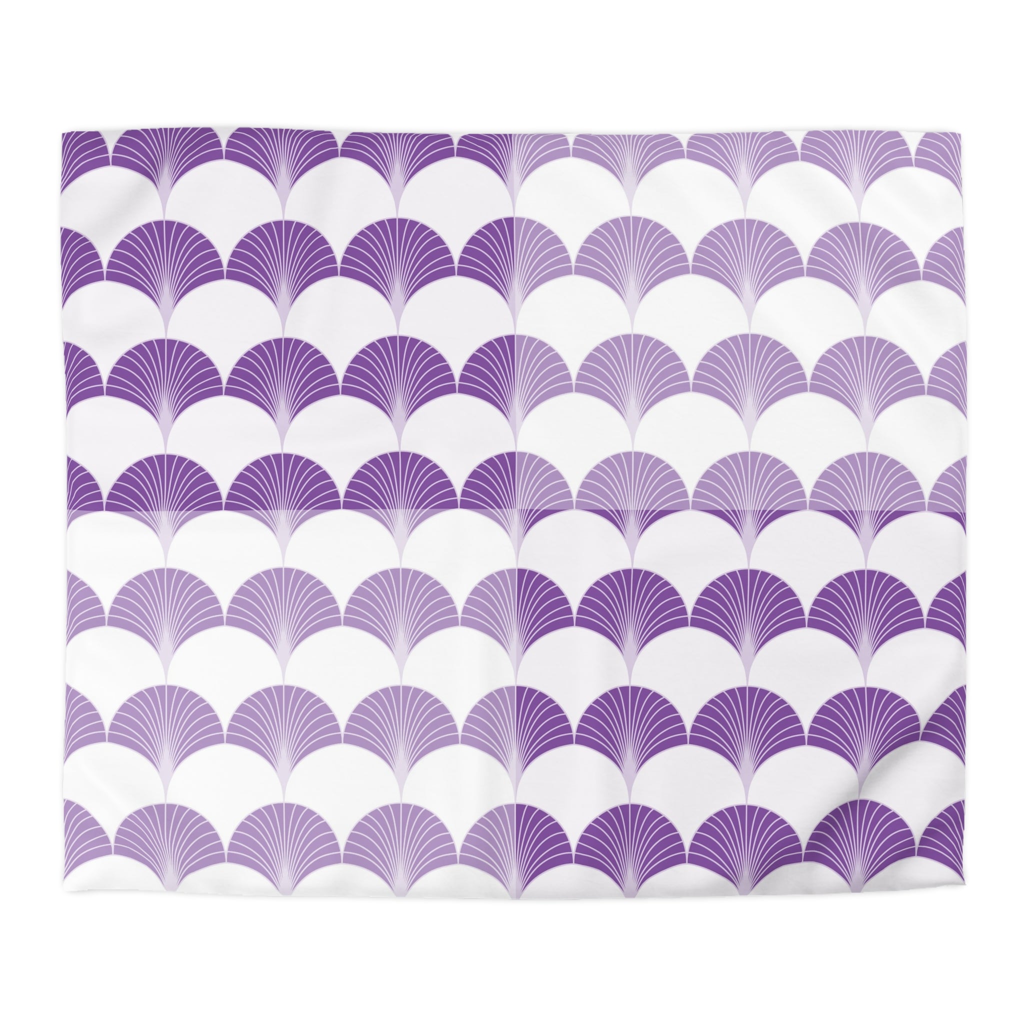 Art Deco Duvet Cover | Fan, Lavender Purple, White | Bedroom Decor