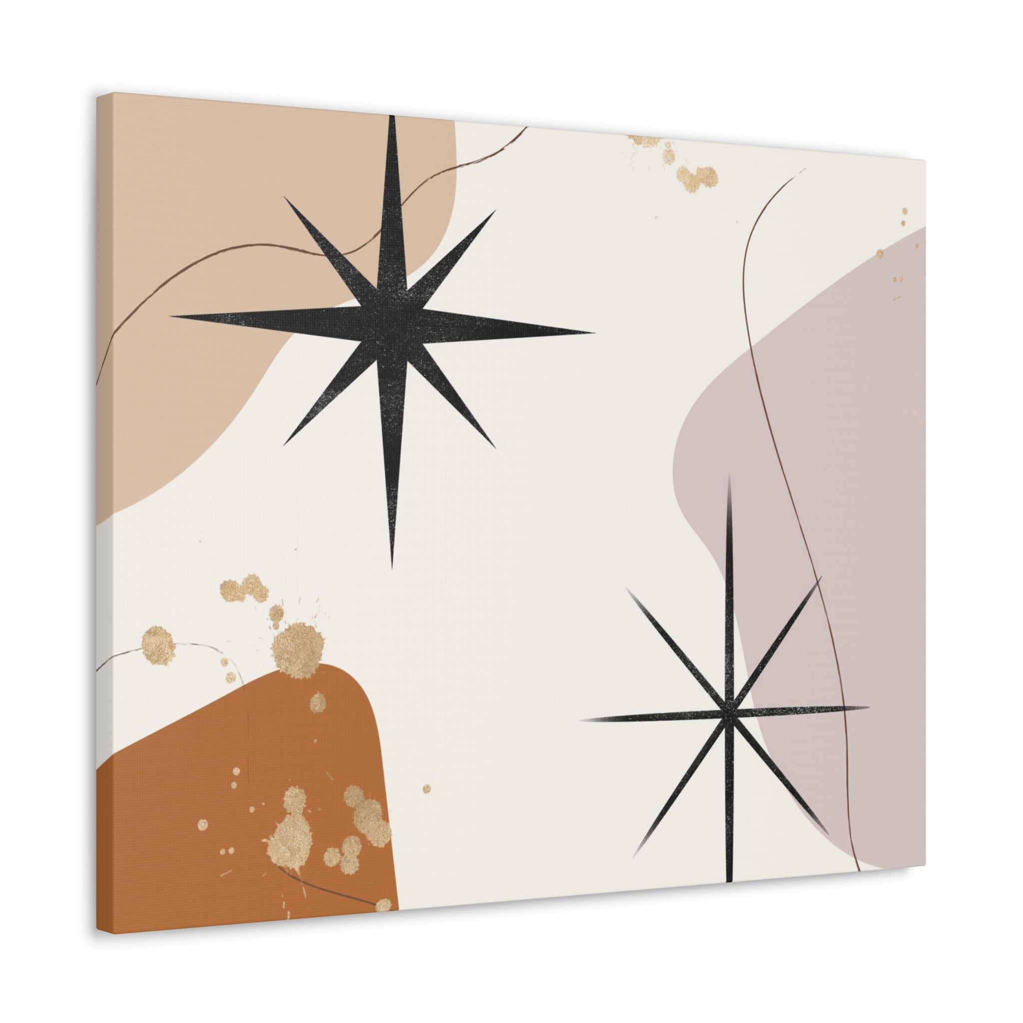 Bohemian Canvas Wall Art | Rust Pastel Beige Black