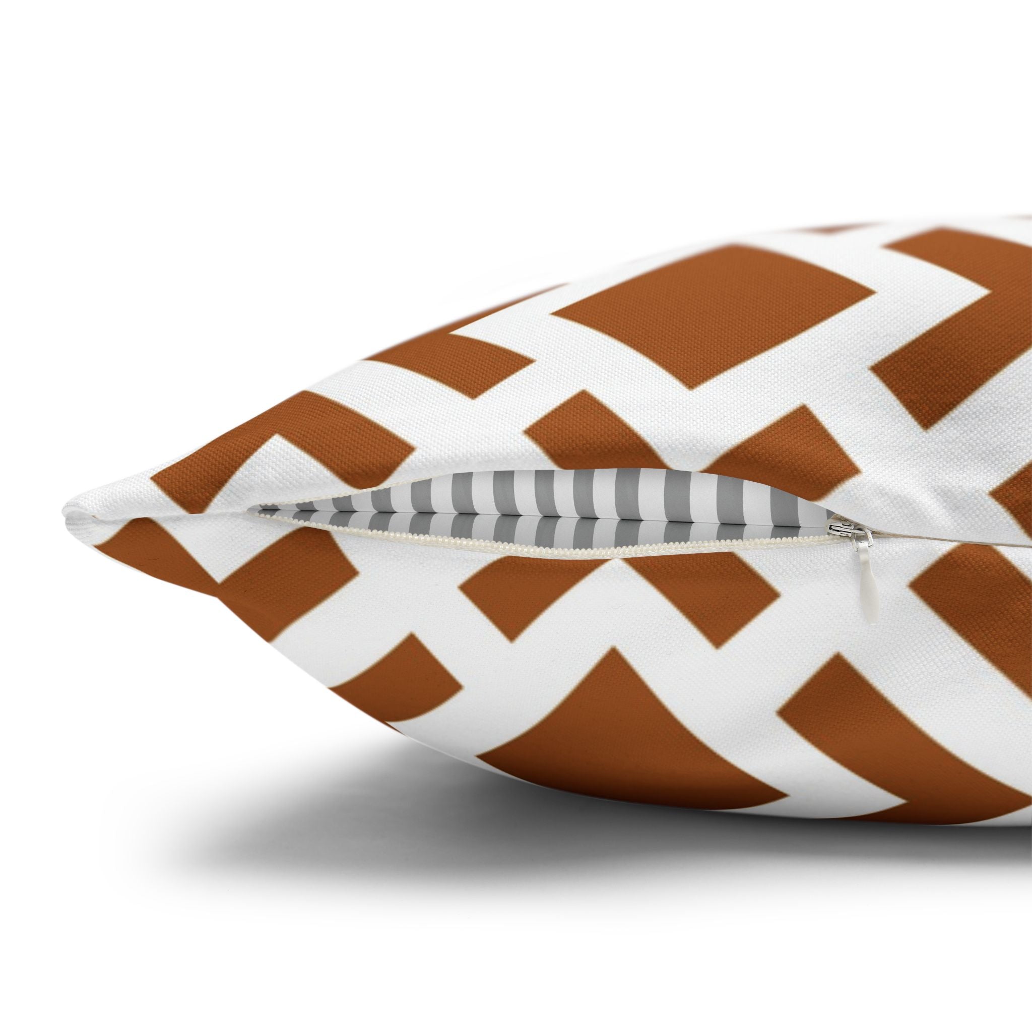 Geometric Pillow Cover | Brown White Pillowcase
