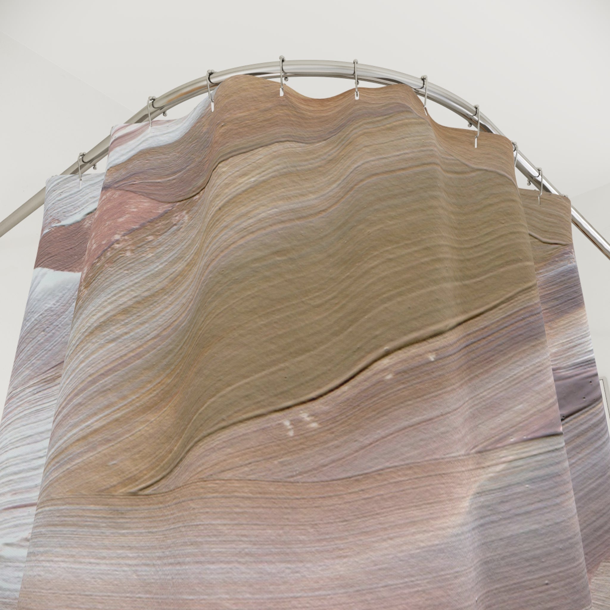 Boho Shower Curtain | Biege, Lavender White Abstract