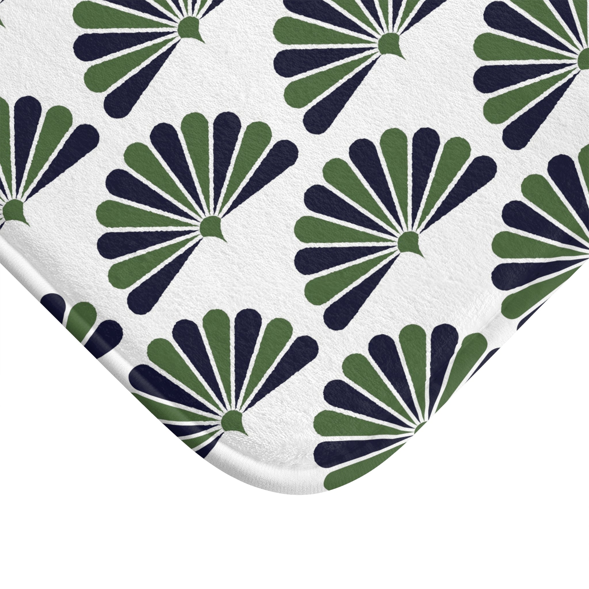 Art Deco Nouveau Bath Mat | Green Blue White Kitchen Mat