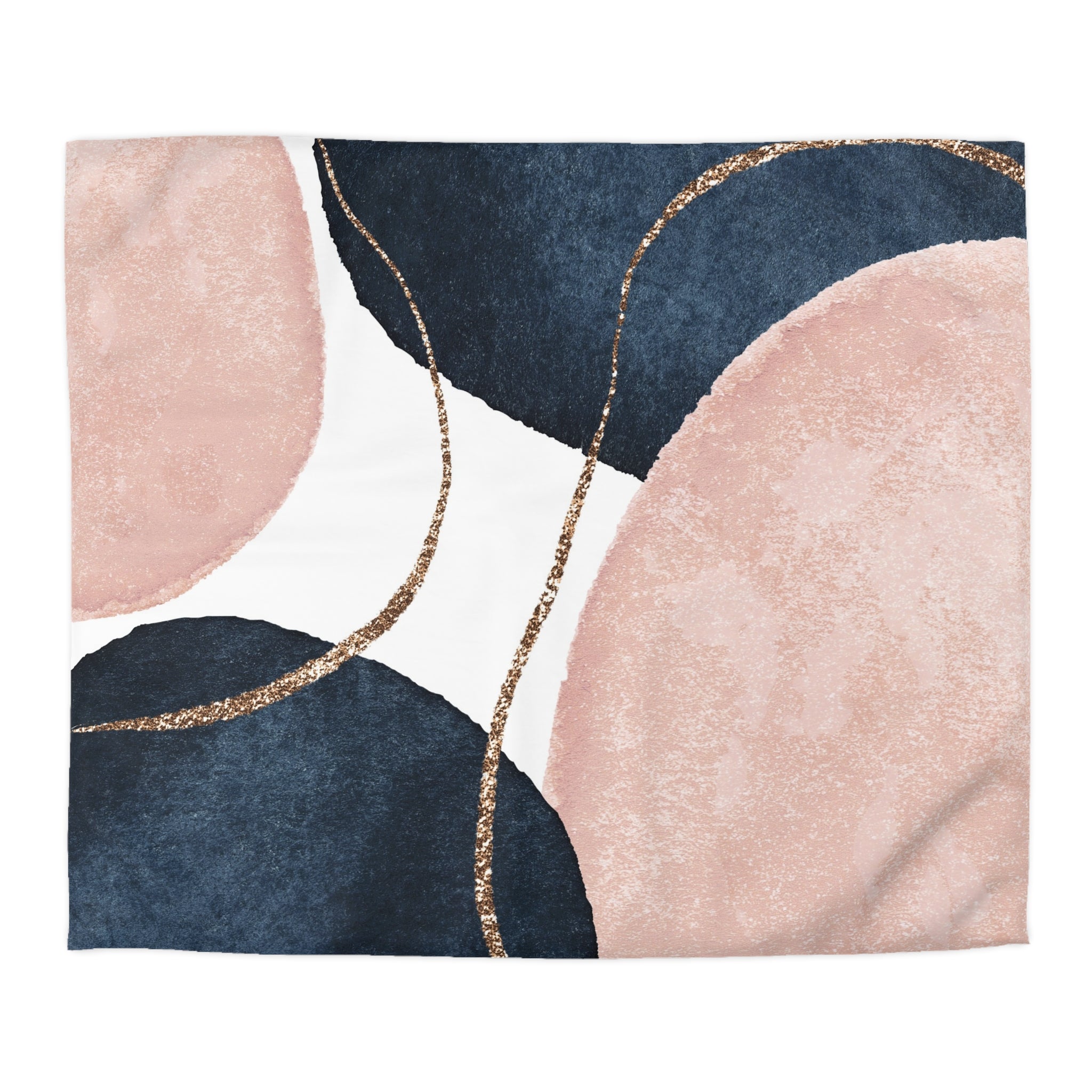 Abstract Duvet, Pillow Cover | Navy Blue, Blush Bedroom Decor