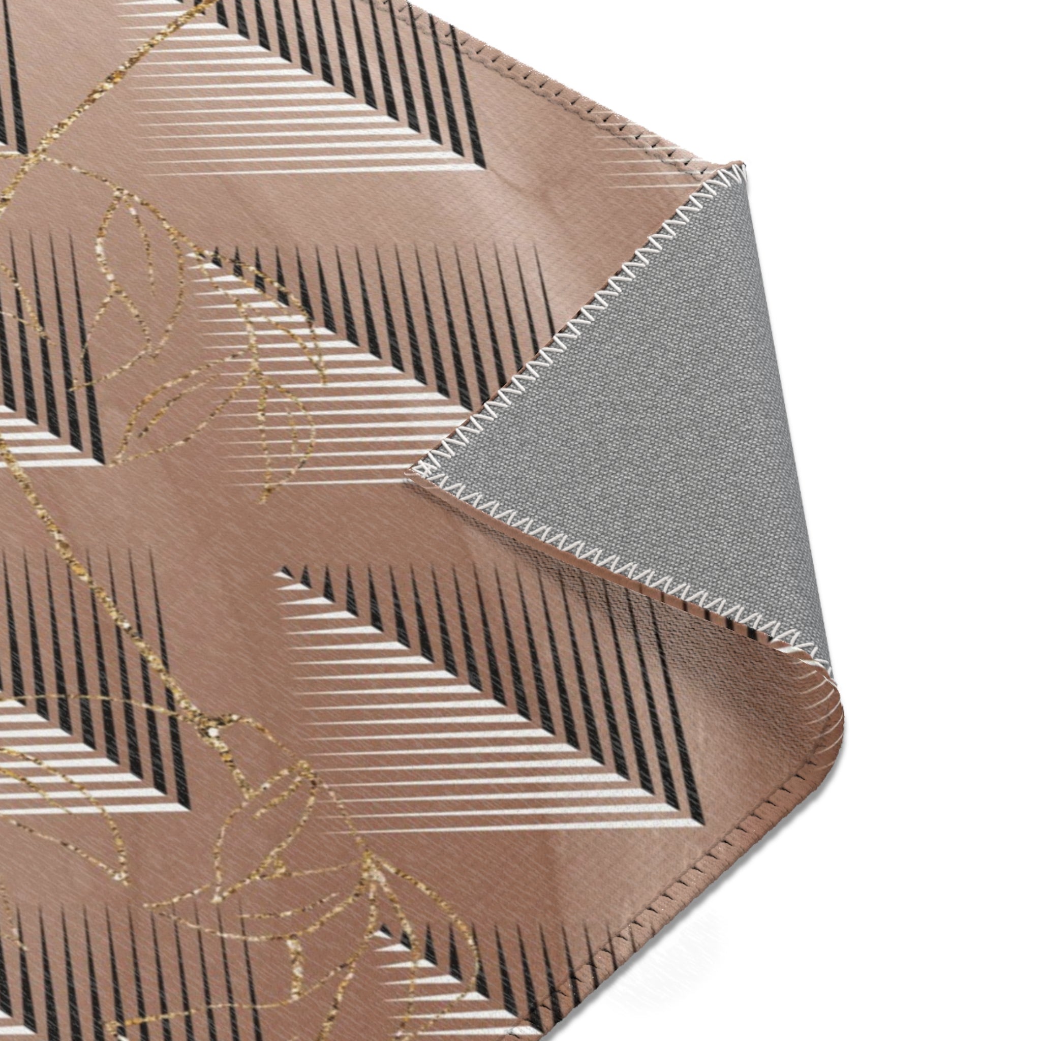 Abstract Colorful Area Rug | Geometric Tan, Green Rug