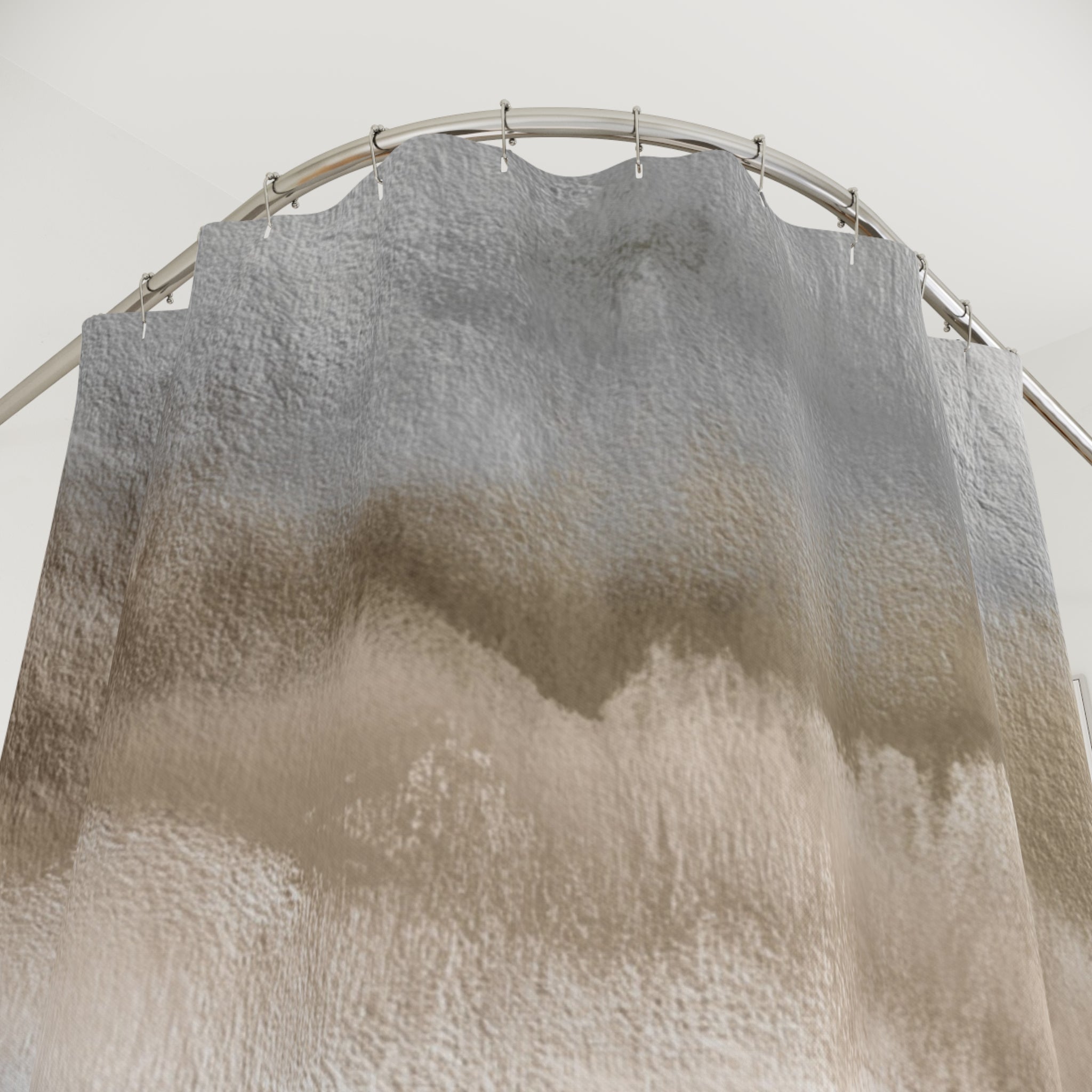 Abstract Watercolor Shower Curtain | Grey Beige Ombre Bathroom Decor