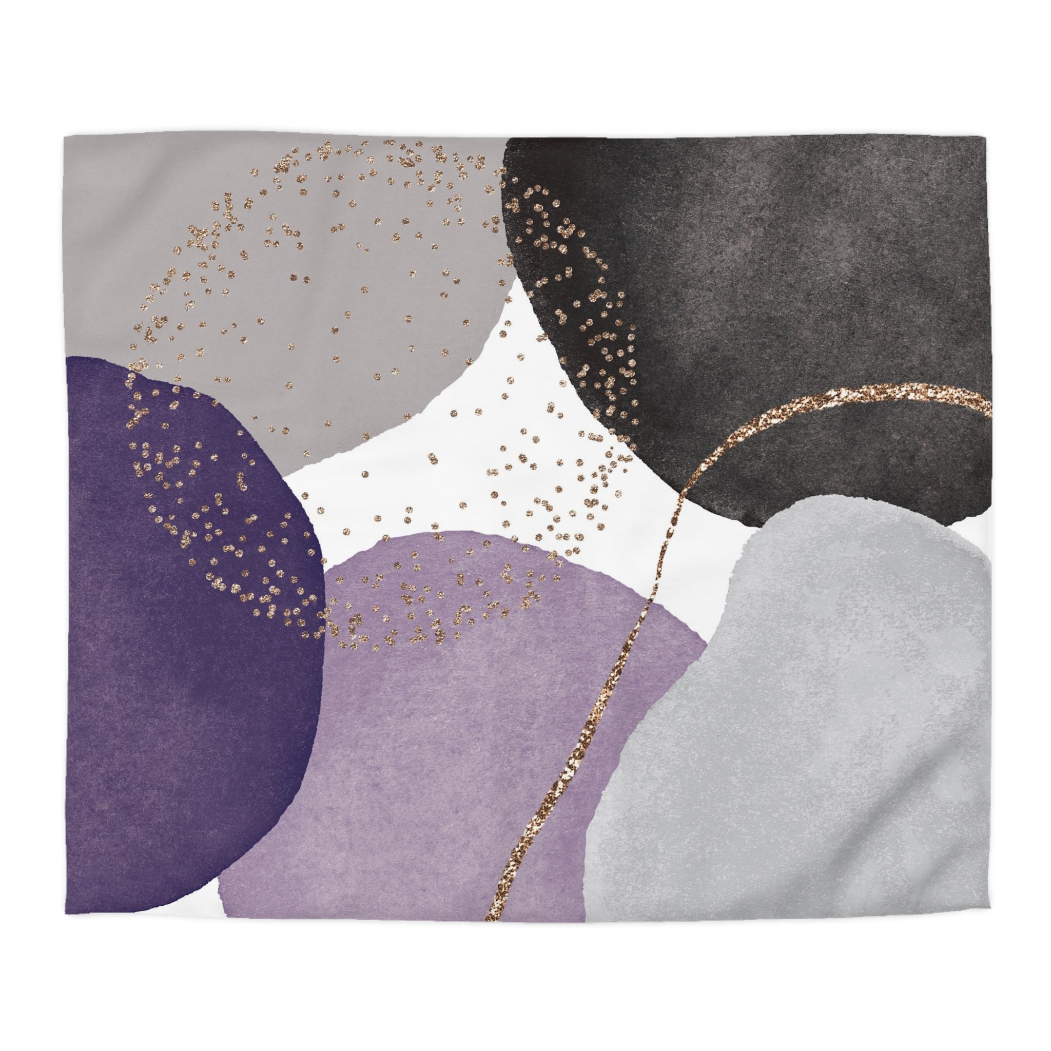 Boho Duvet Cover | Modern Black Lavender Purple, Grey Bathroom | Bedroom Decor