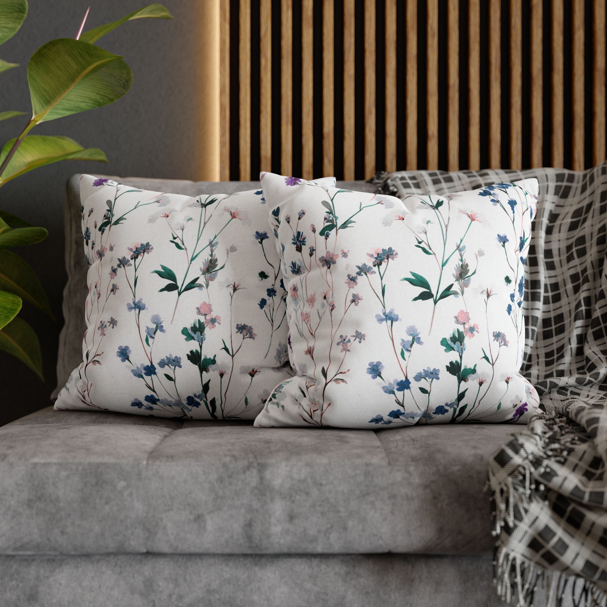 Floral Pillow Cover | Green Blush Watercolor Pillowcase