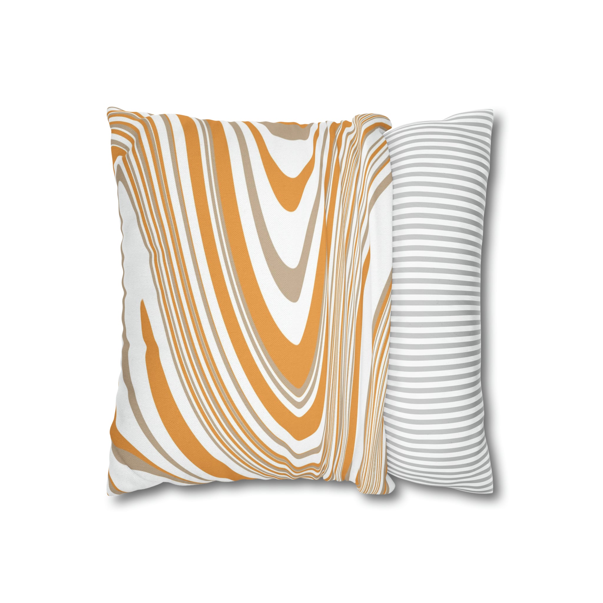 Abstract Pillow Cover | Orange Beige White