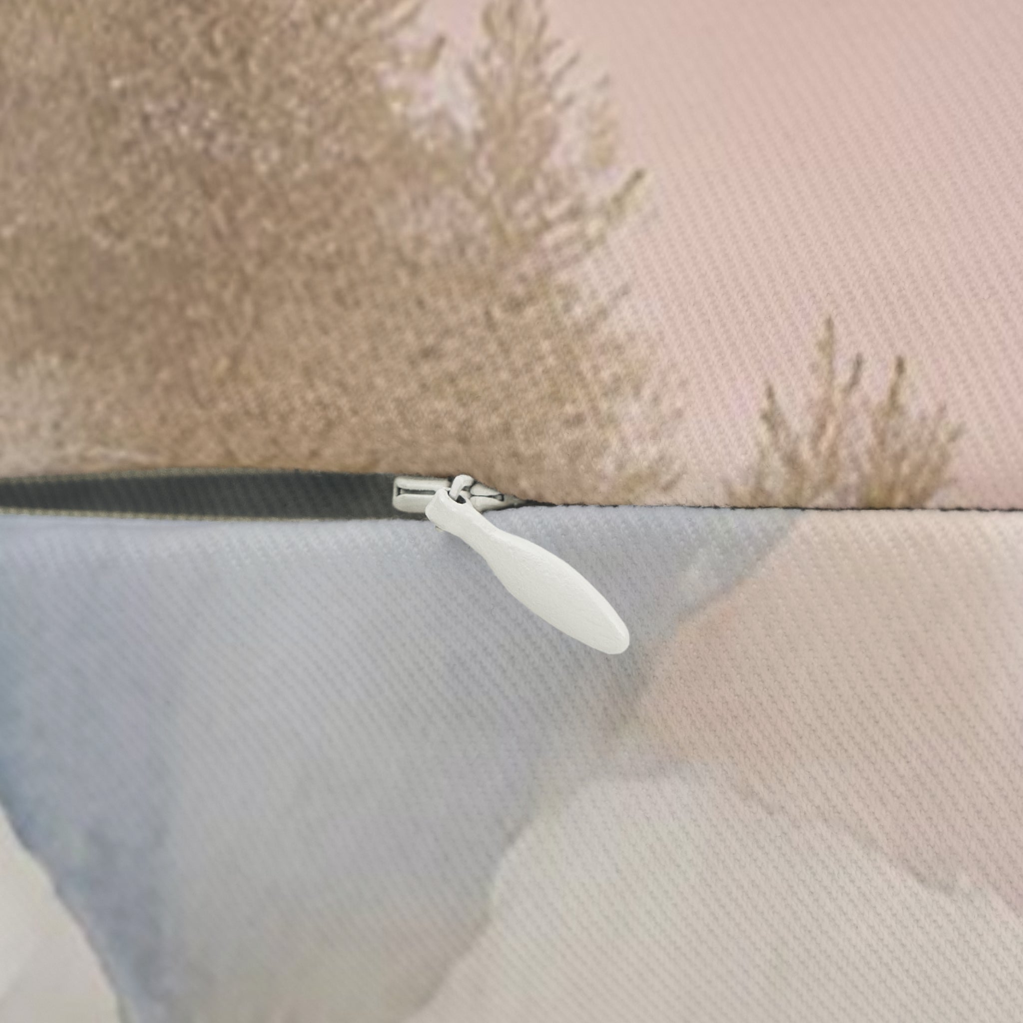 Lumbar Pillow | Pastel Blush Pink, Blue, Muted Gold Landscape