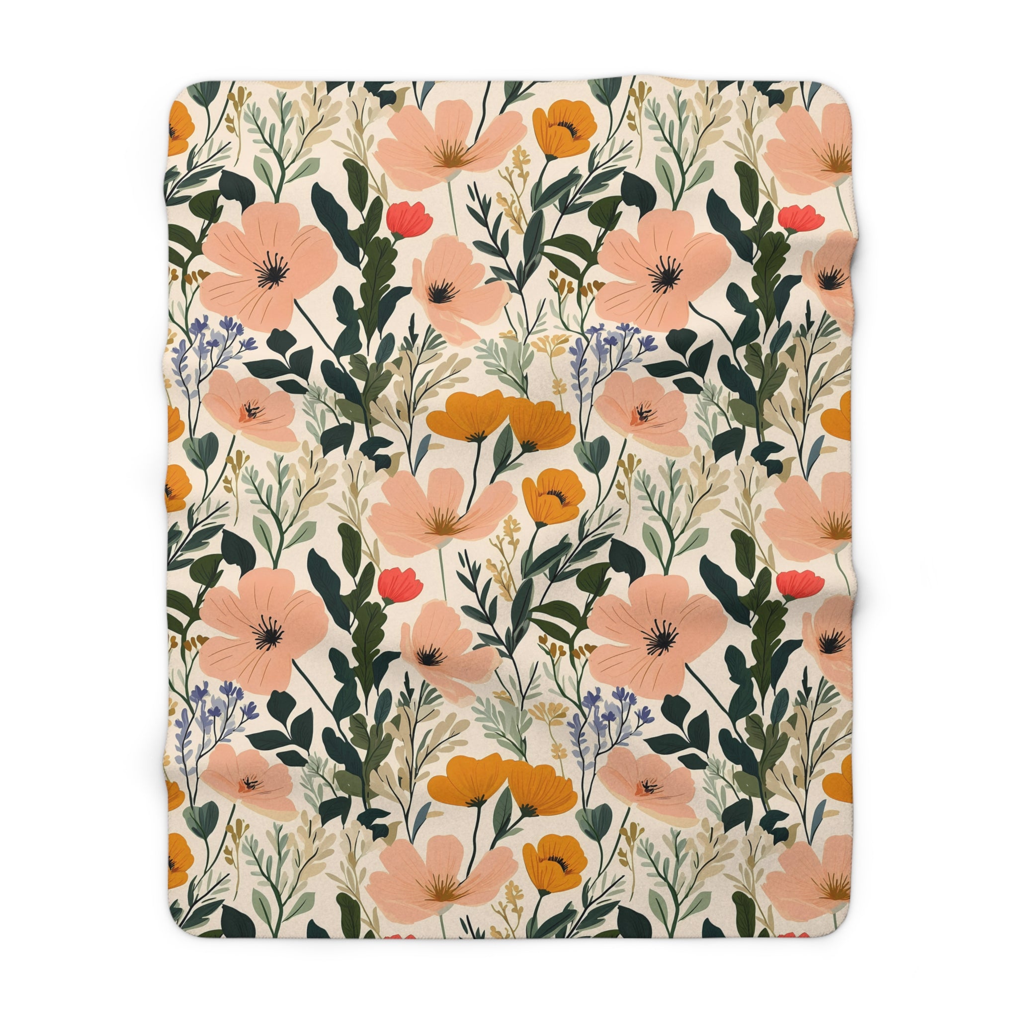 Abstract Floral Throw Blanket | Shabby Core Botanical