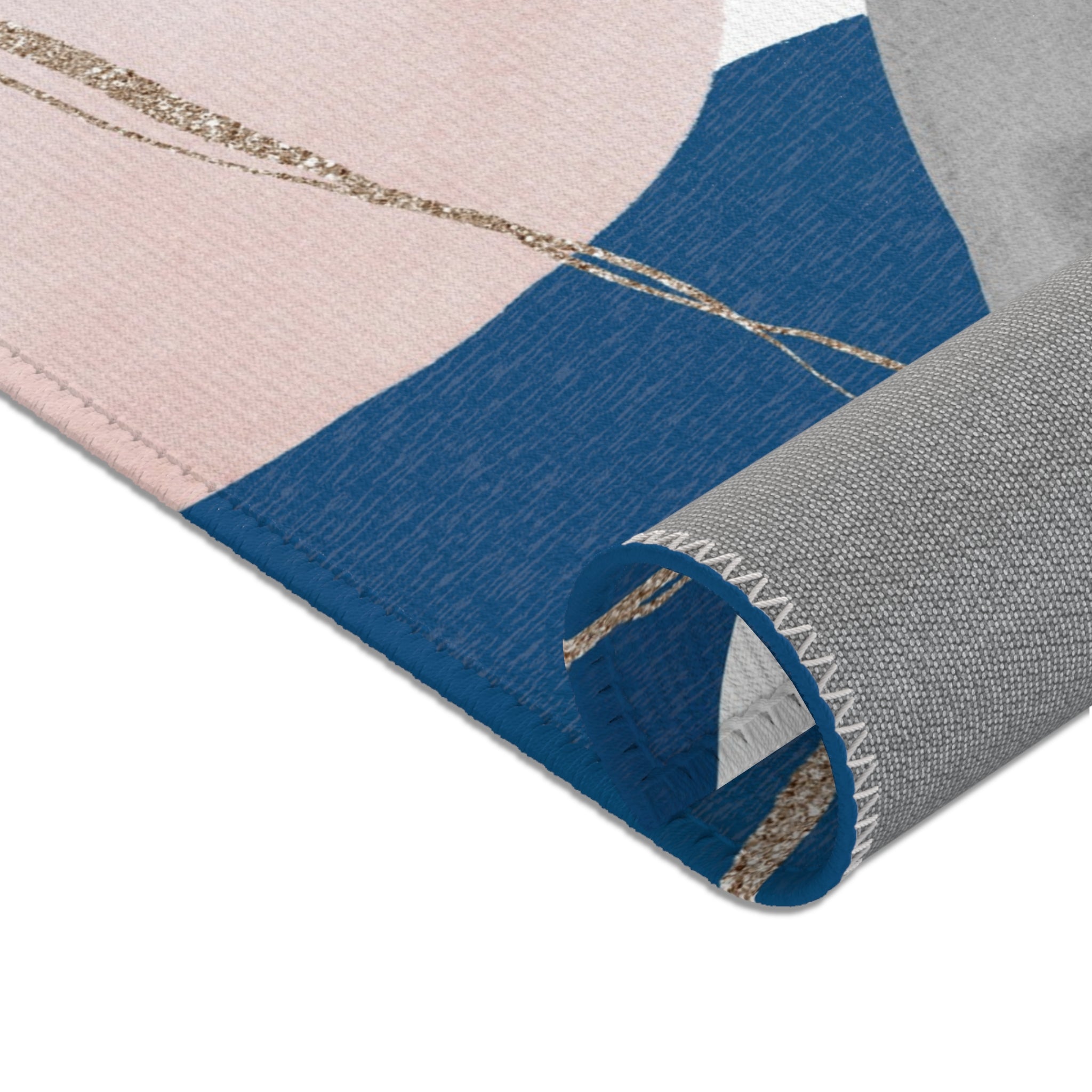 Abstract Area Rug | Grey Blue Pink Watercolor Artsy Rug