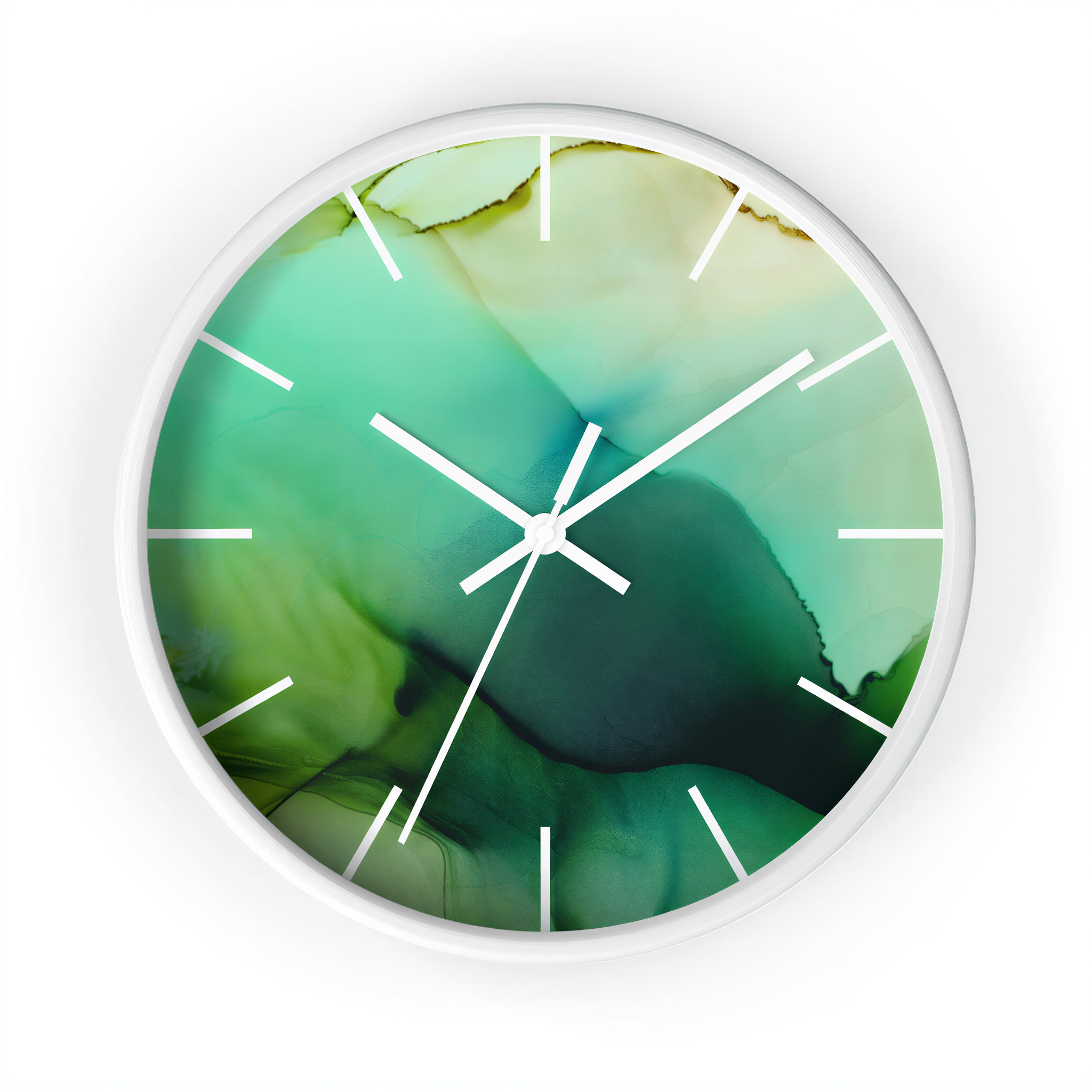 Wood Wall Clock Green Ombre 10 inch