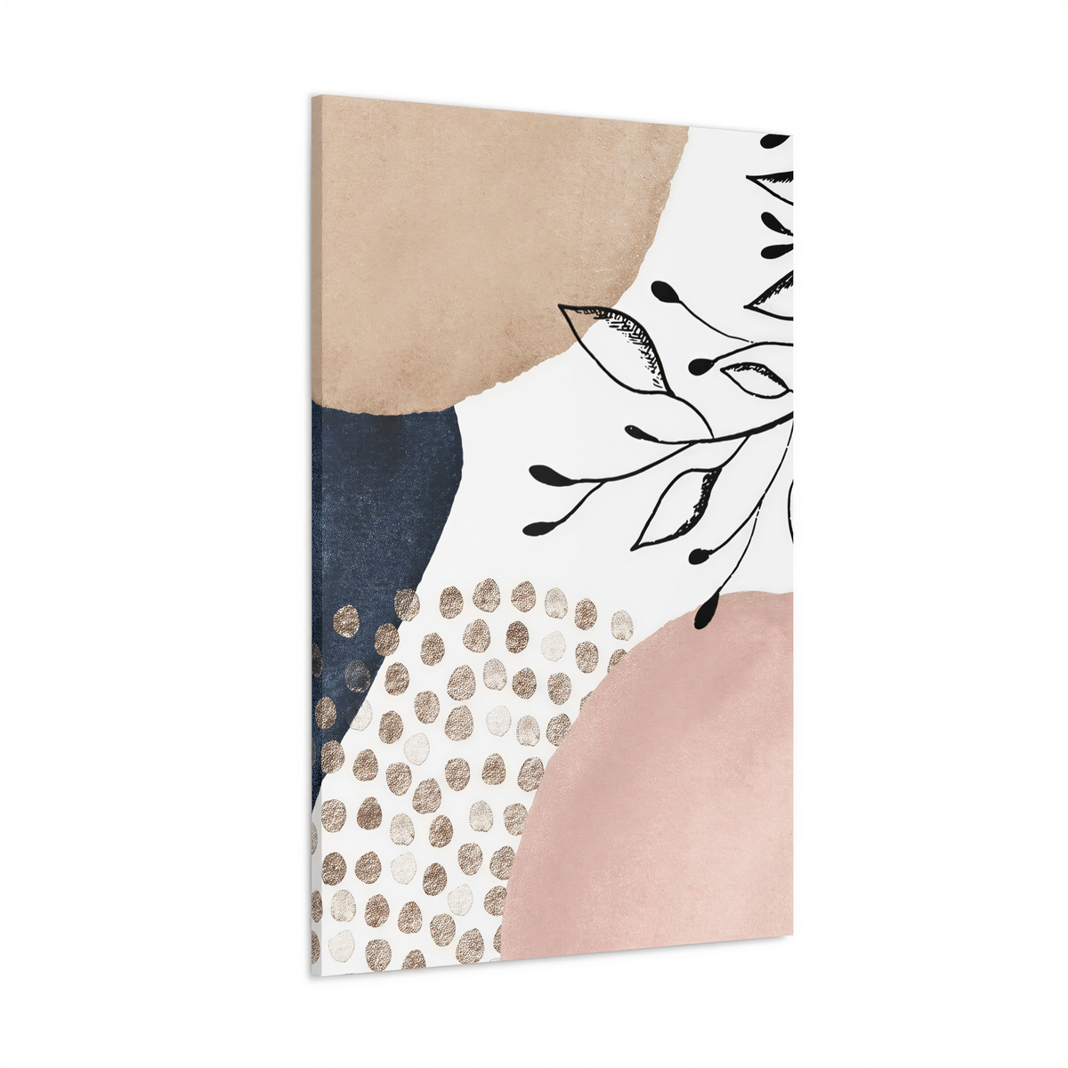 Abstract Wall Canvas Print Hygge Blush Pink framed on a wall