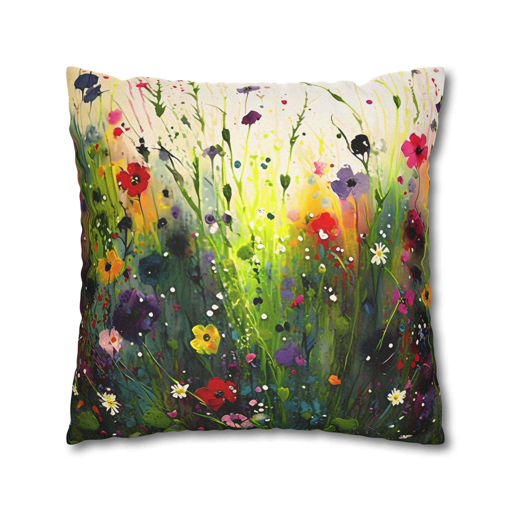Wildflowers Pillow Cover | Green Forest Florals