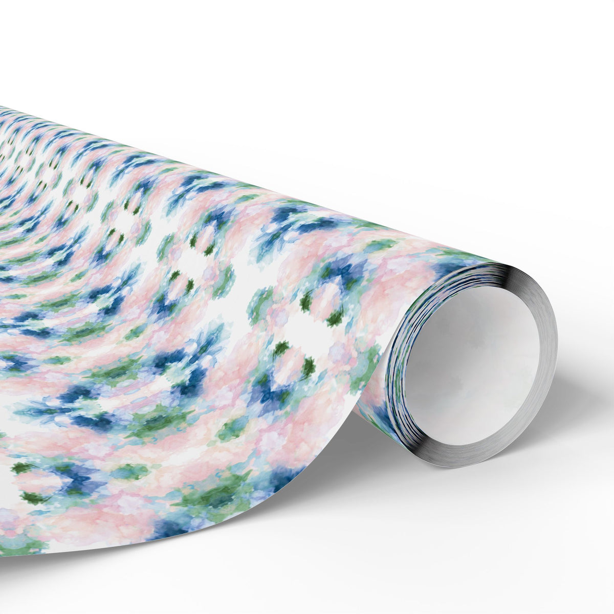 Blush Blue Green Watercolor Wrapping Paper, Mirrored Gift Wrap