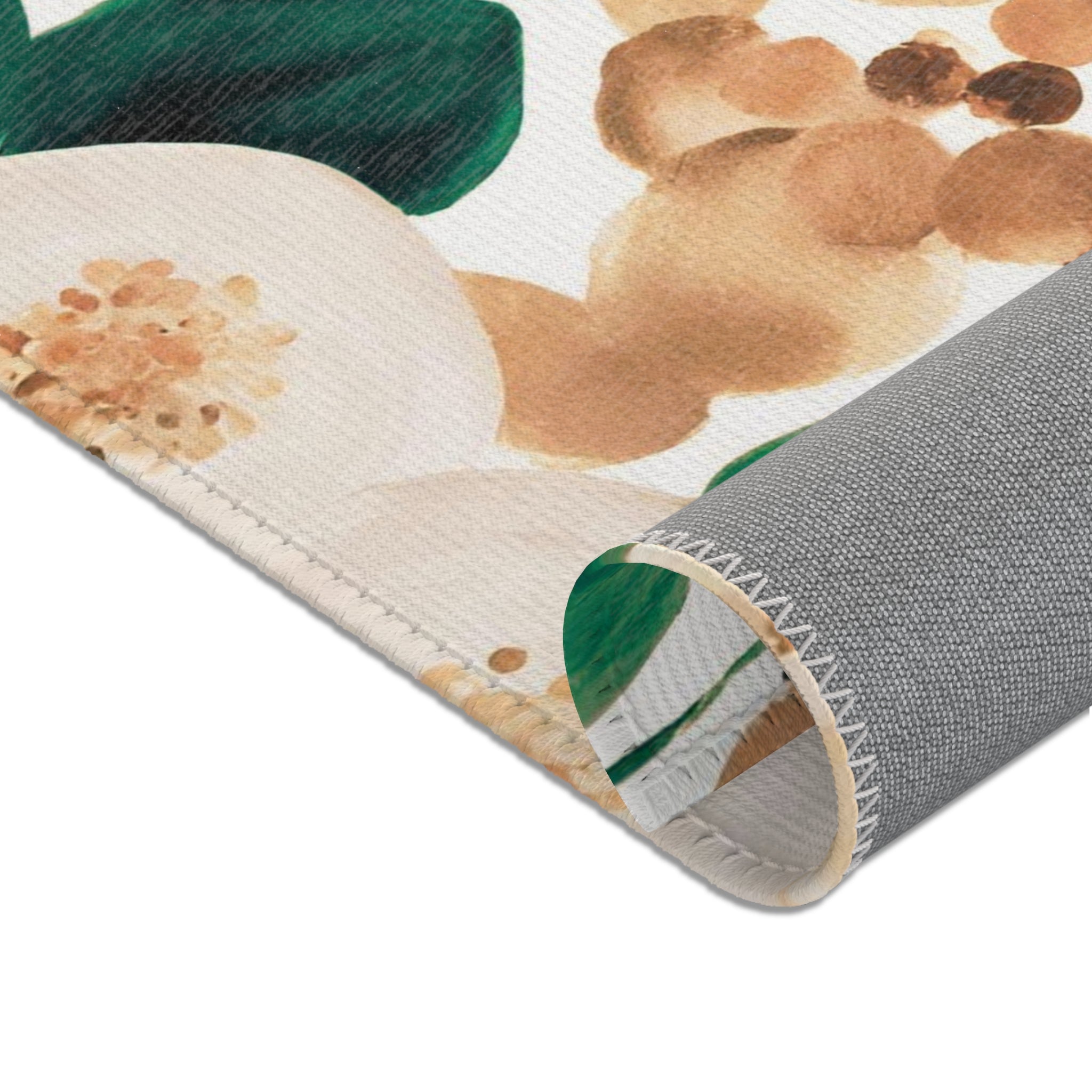 Floral Area Rug | Modern Rug, Beige Burnt Orange Green