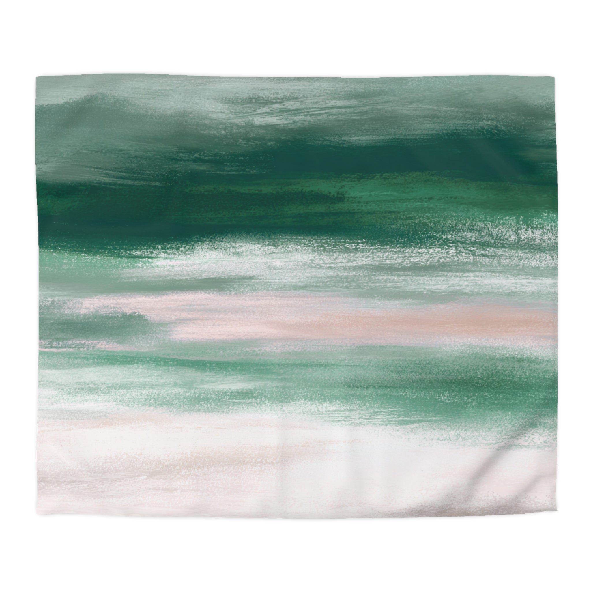 Ombre Duvet, Pillow Cover | Green Ivory Bedroom Decor