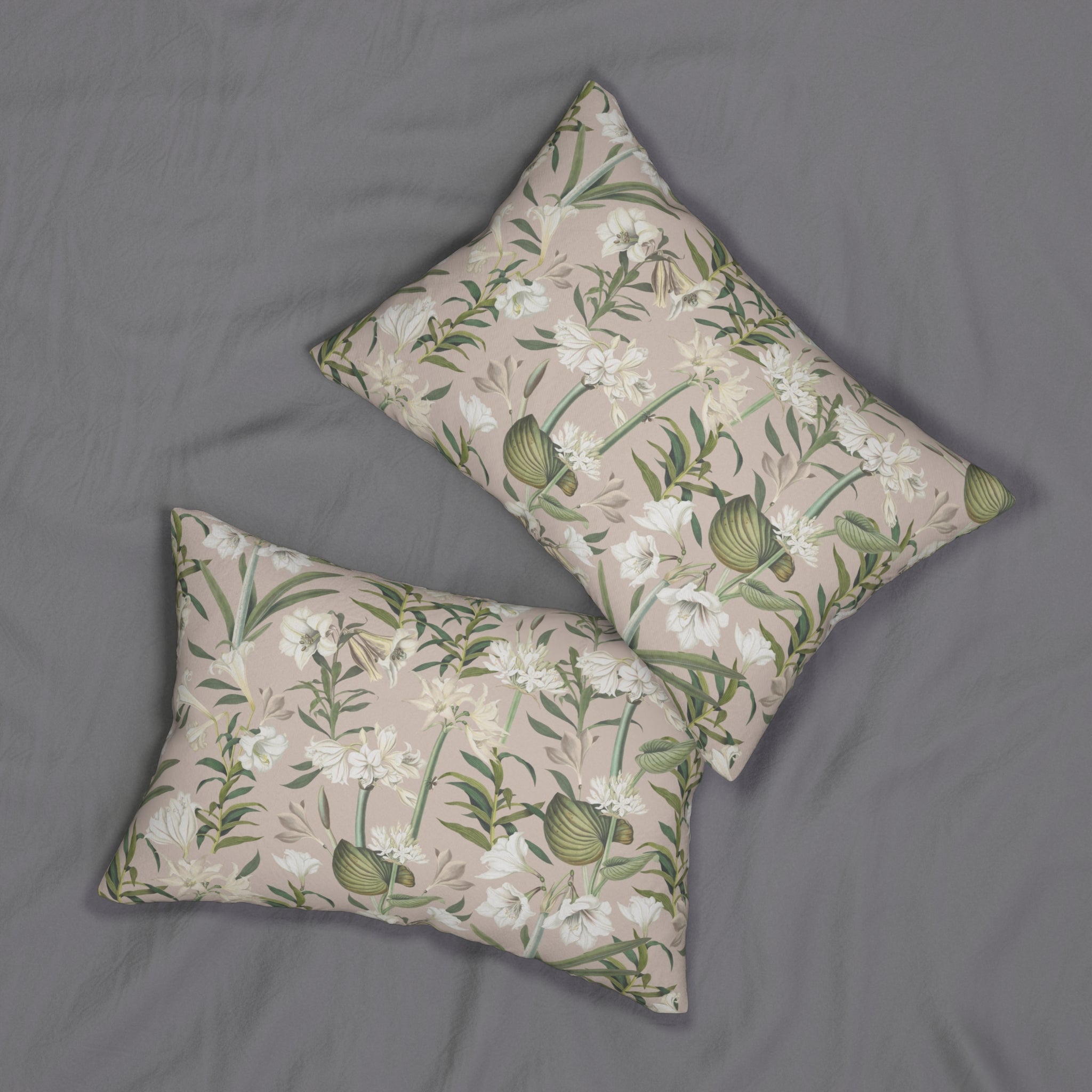 Jungle Lumbar Pillow | White Sage Green Beige Watercolor