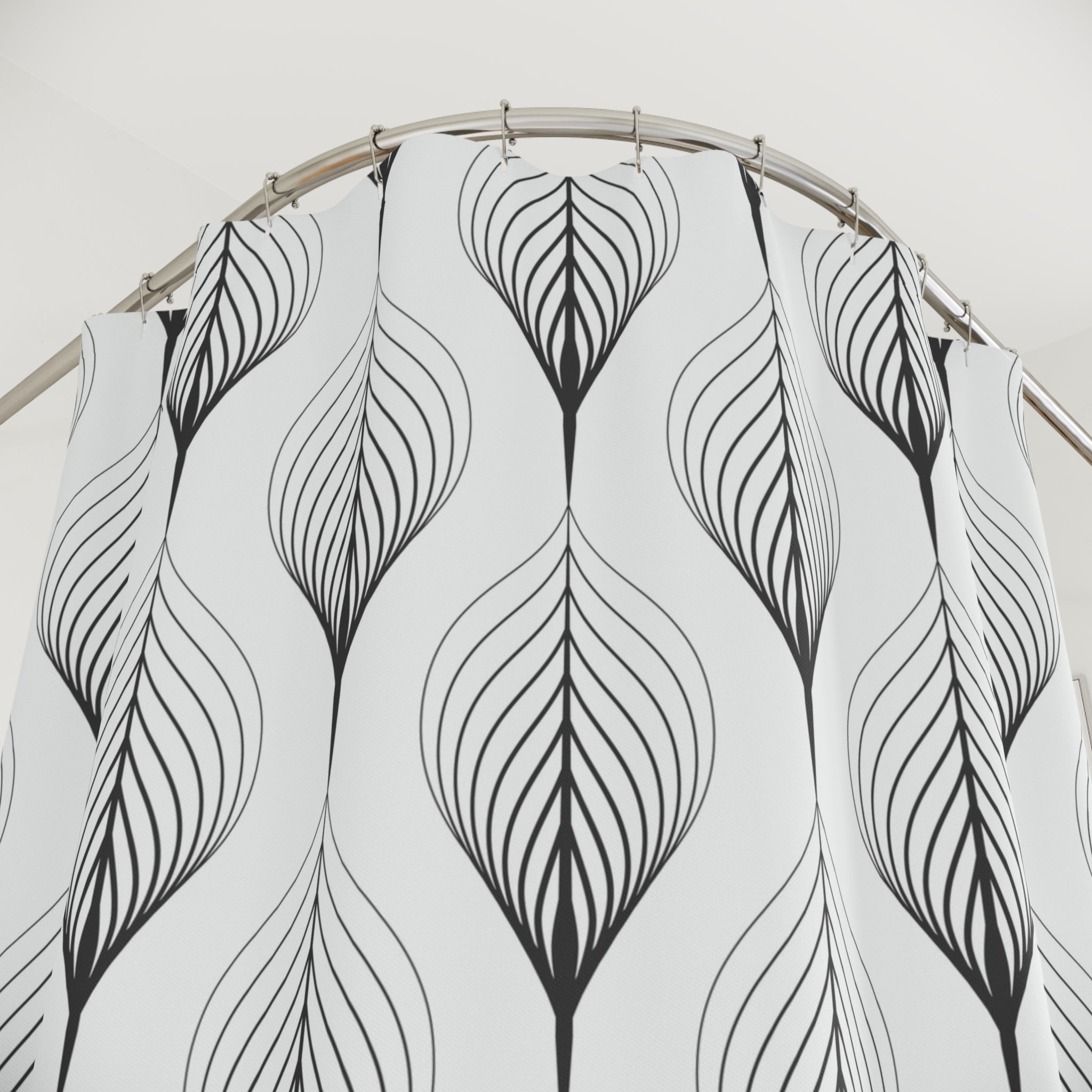 Art Deco Shower Curtain | Black White Bathroom Decor