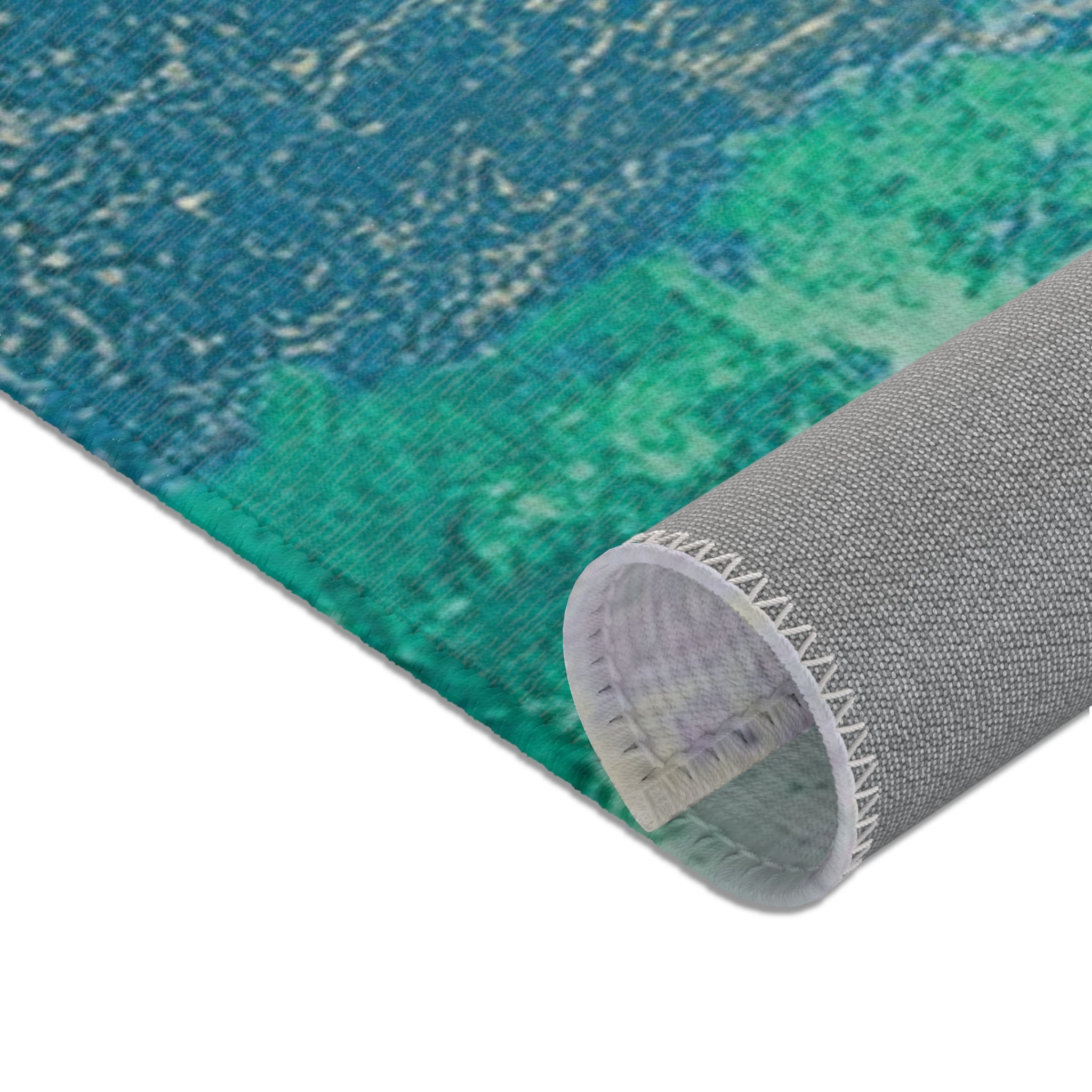 Abstract Ombre Area Rug | Green Watercolor Artsy Rug