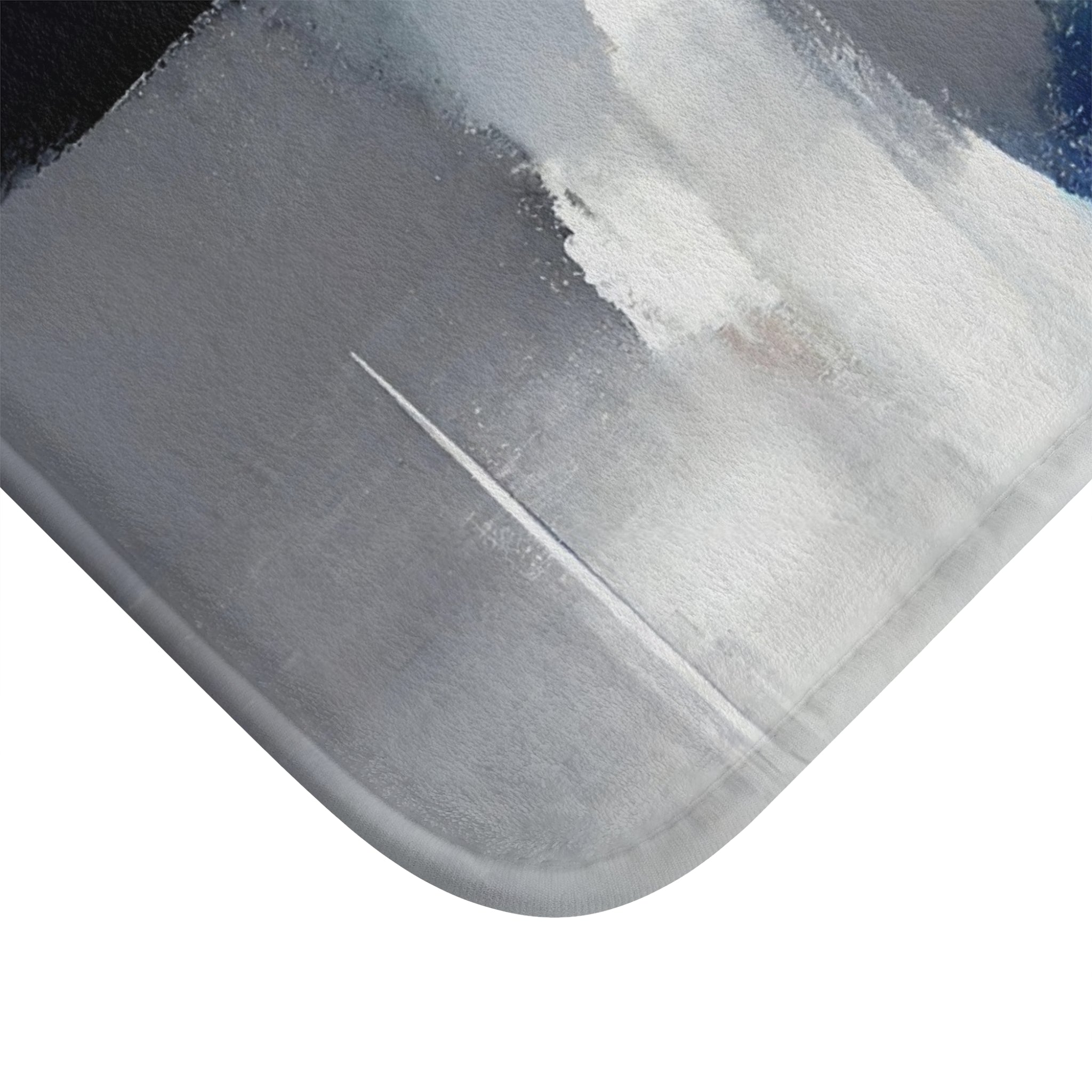 Abstract Bath Mat | Blue Beige White Black Ombre Kitchen Mat