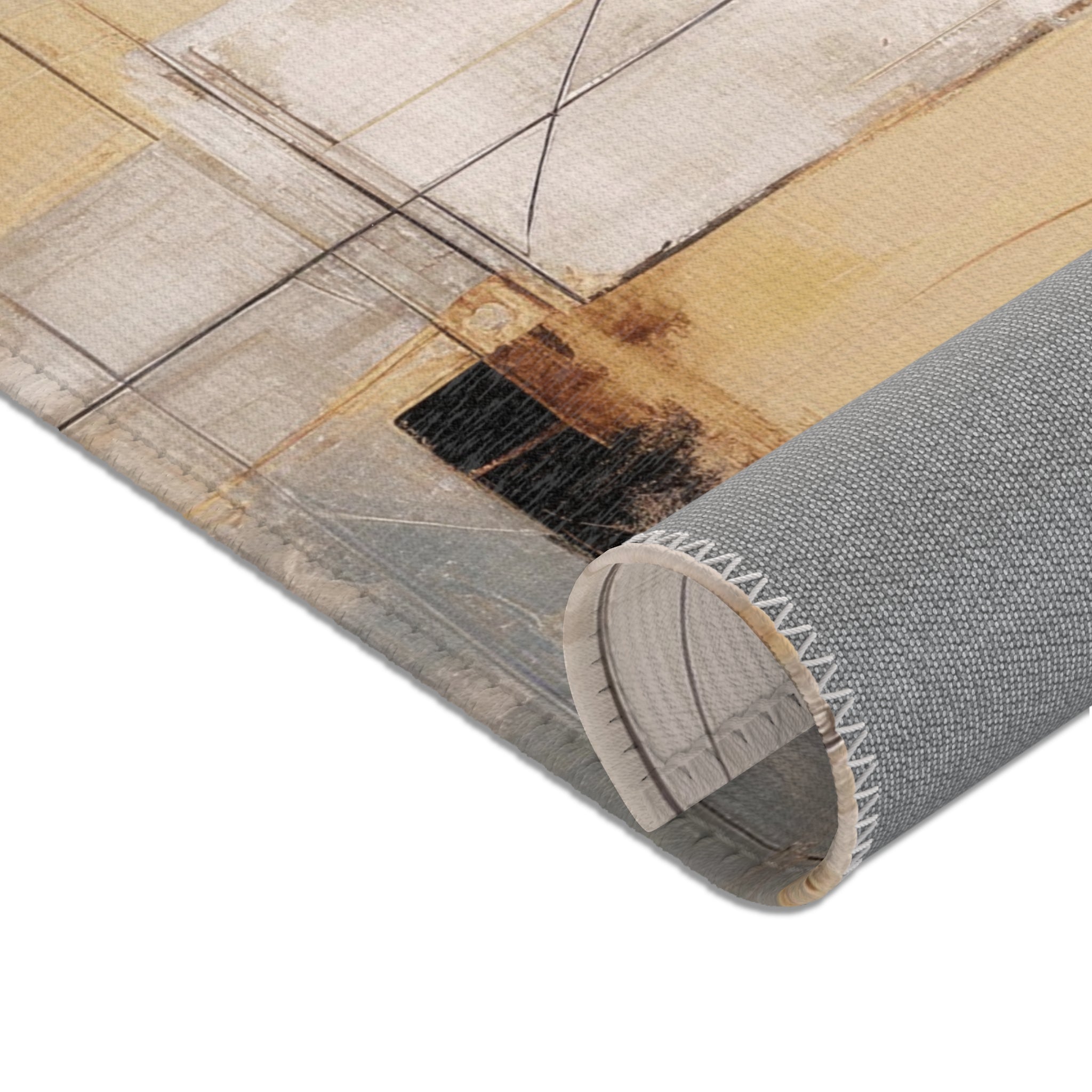 Modern Area Rug | Abstract Blush Pink, Beige