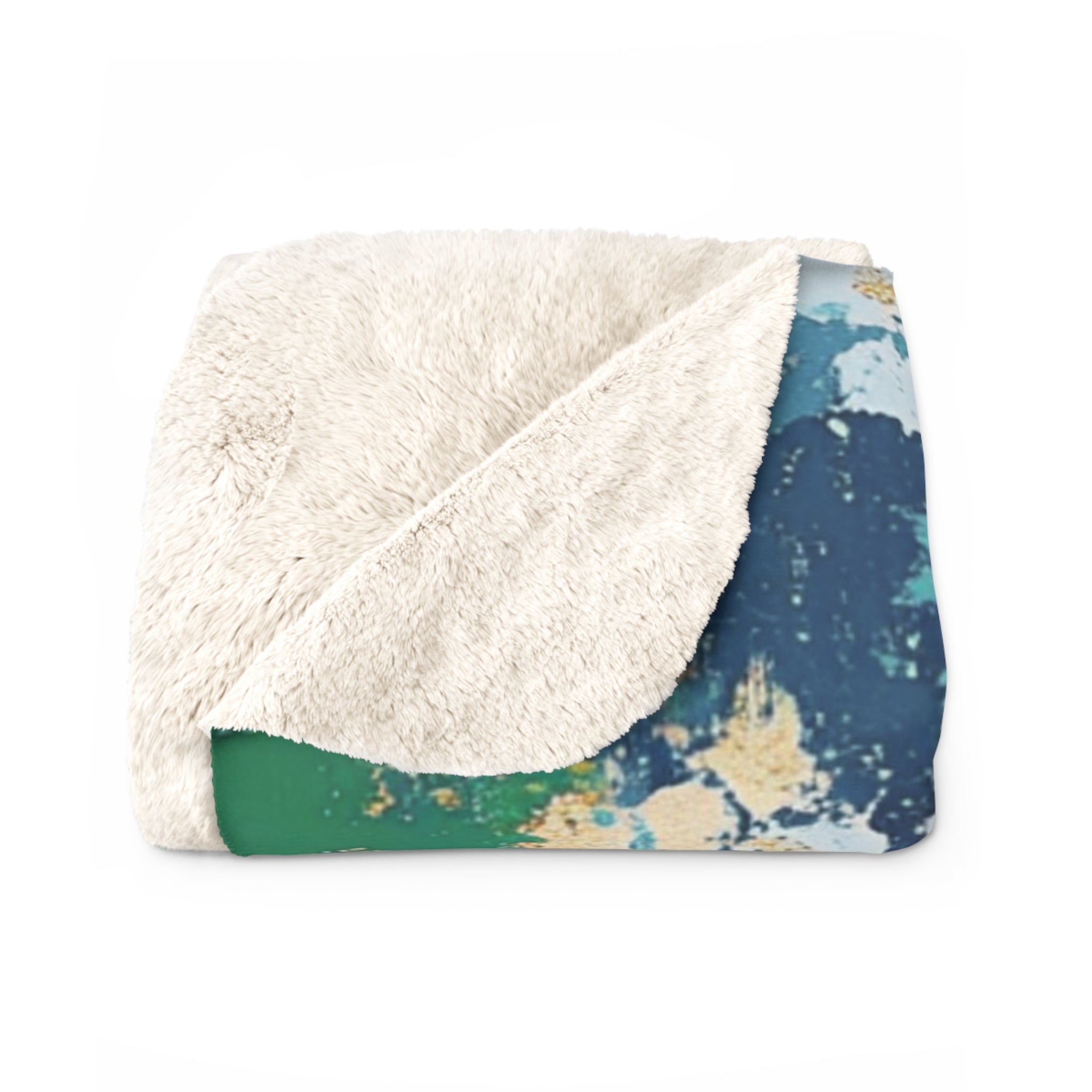 Abstract Throw Blanket | Blue Pink Beige