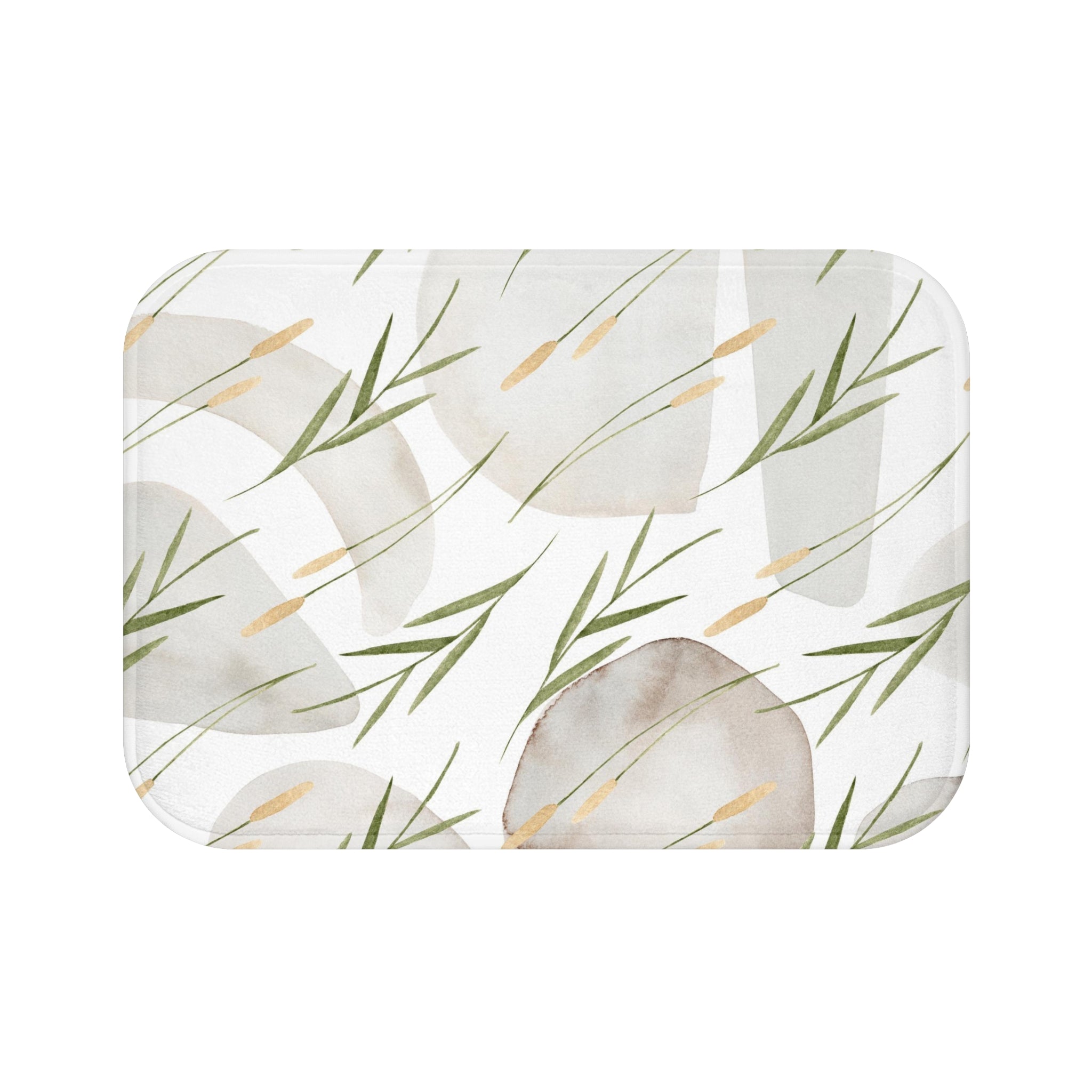 botanical green kitchen mat