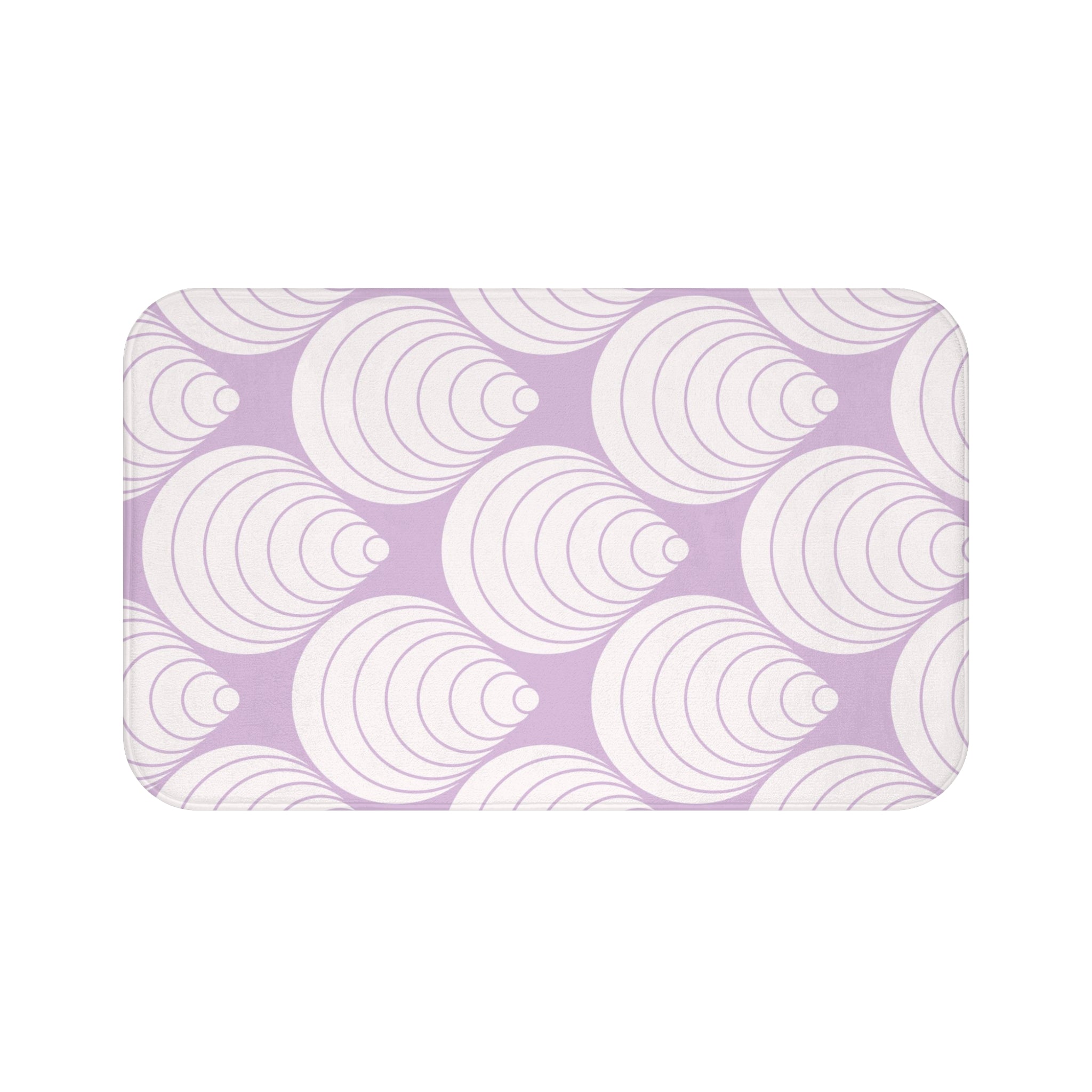 Art Deco Bath Mat, Kitchen Mat | Lavender, White Geometric