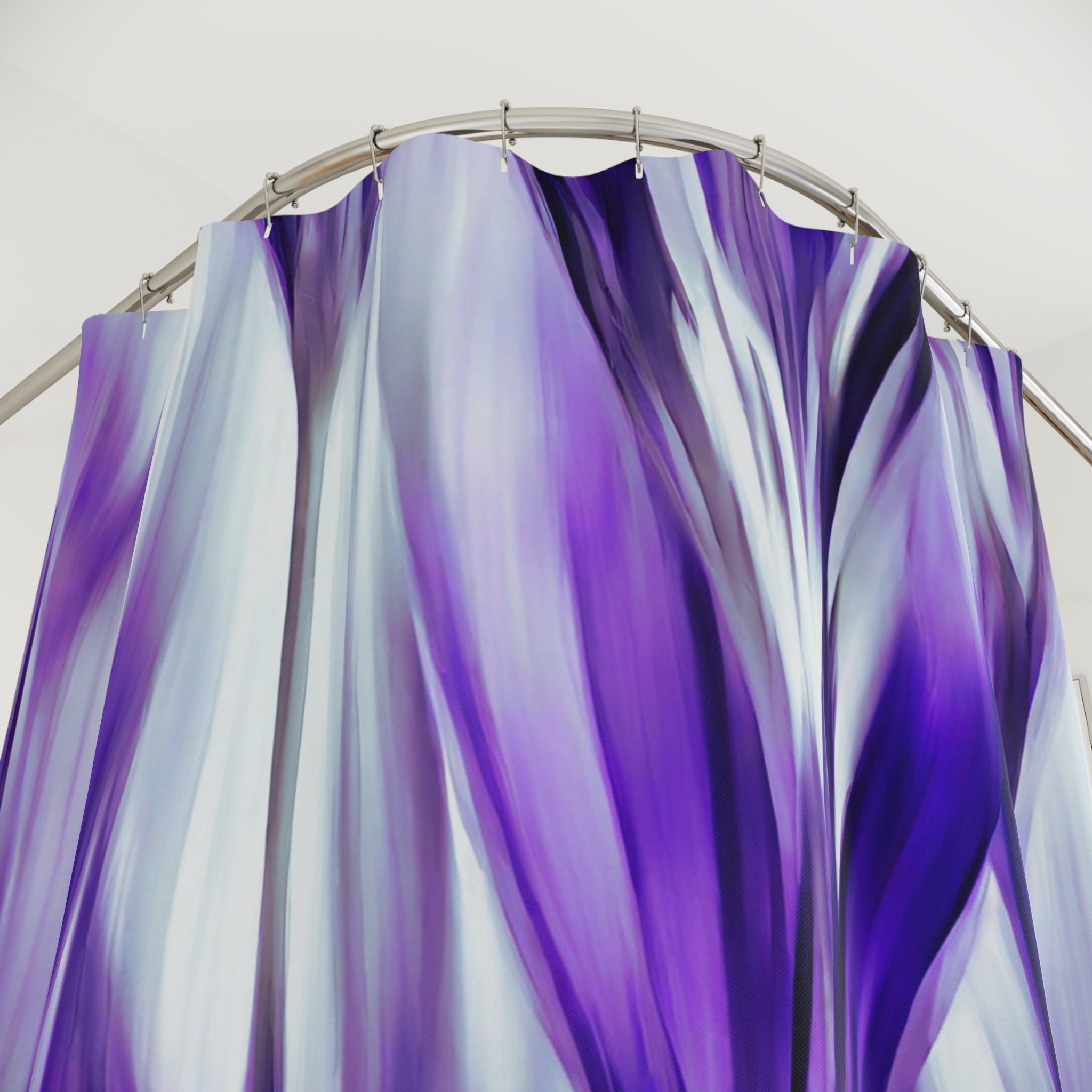 Boho Shower Curtain | Purple Blue Watercolor Abstract