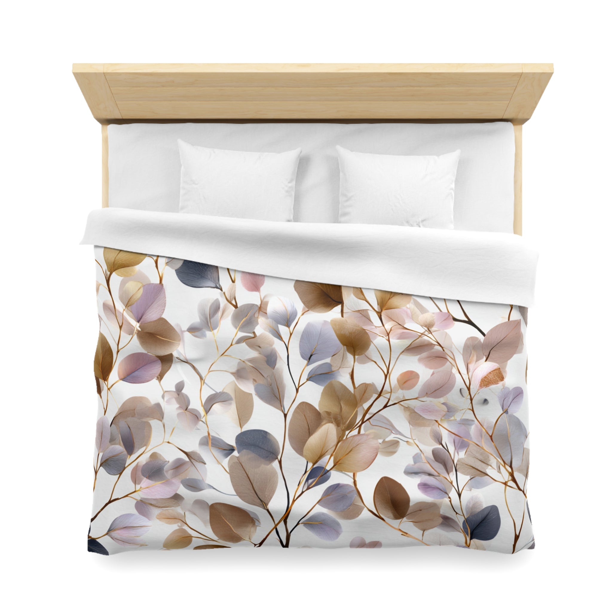 Floral Cotton Duvet, Pillow Cover | Eucalyptus Leaves Bedroom Decor
