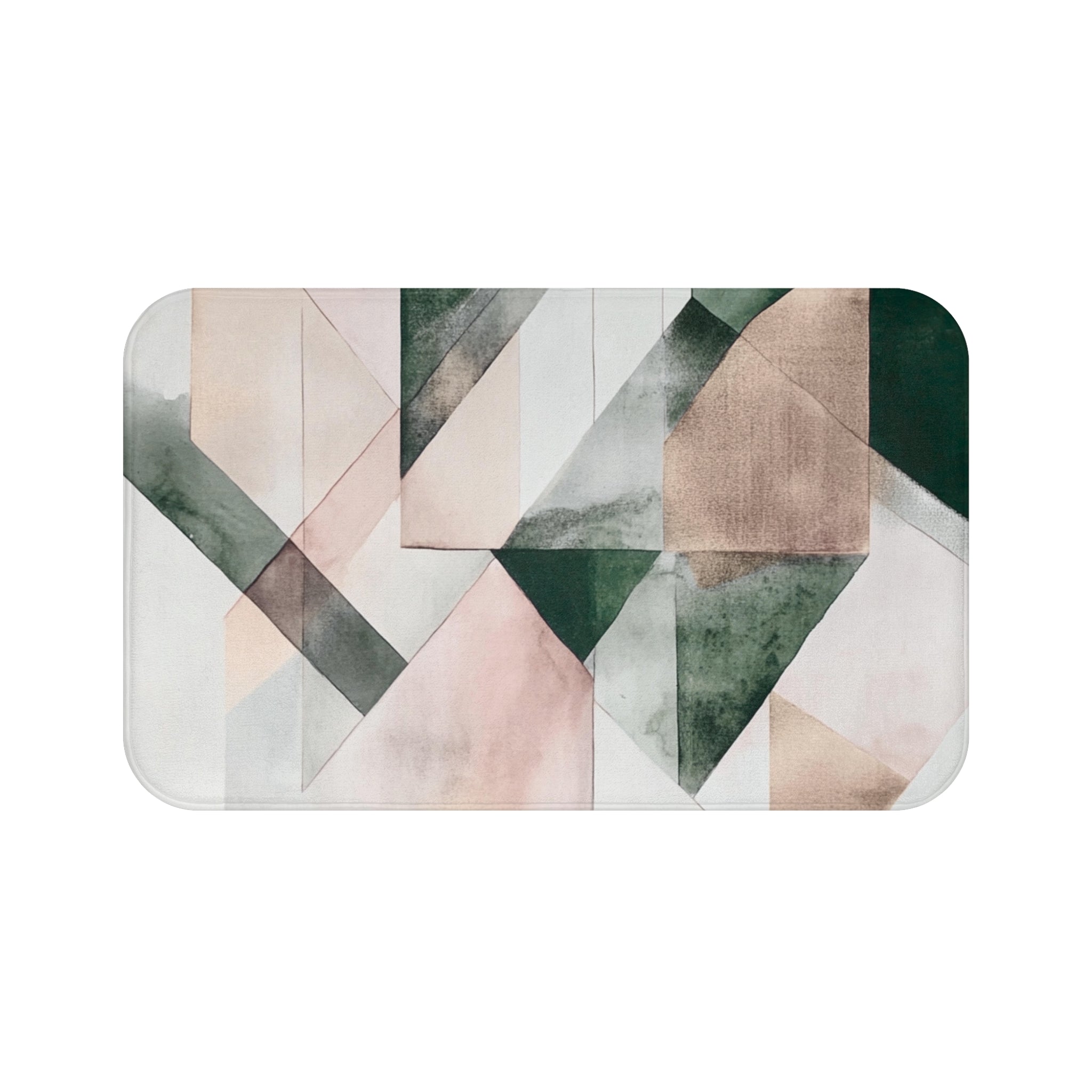 Abstract Bath Mat | Fade Watercolor Geometric Kitchen Mat